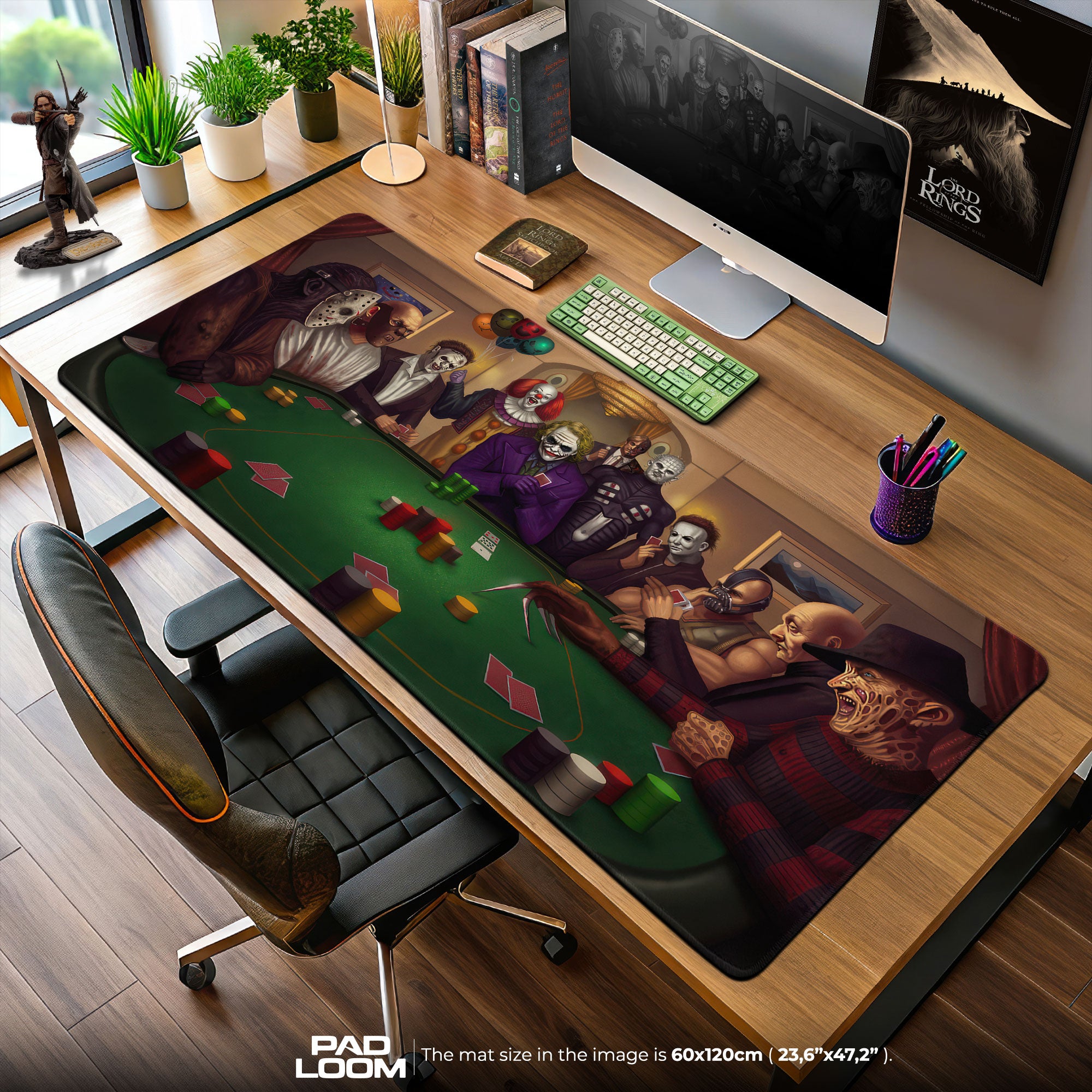 Horror Icons Poker Mouse Pad, Villain Showdown Gaming Desk Mat