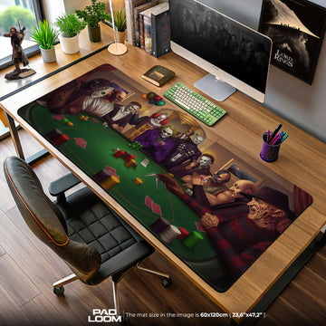 Horror Icons Poker Mouse Pad, Villain Showdown Gaming Desk Mat