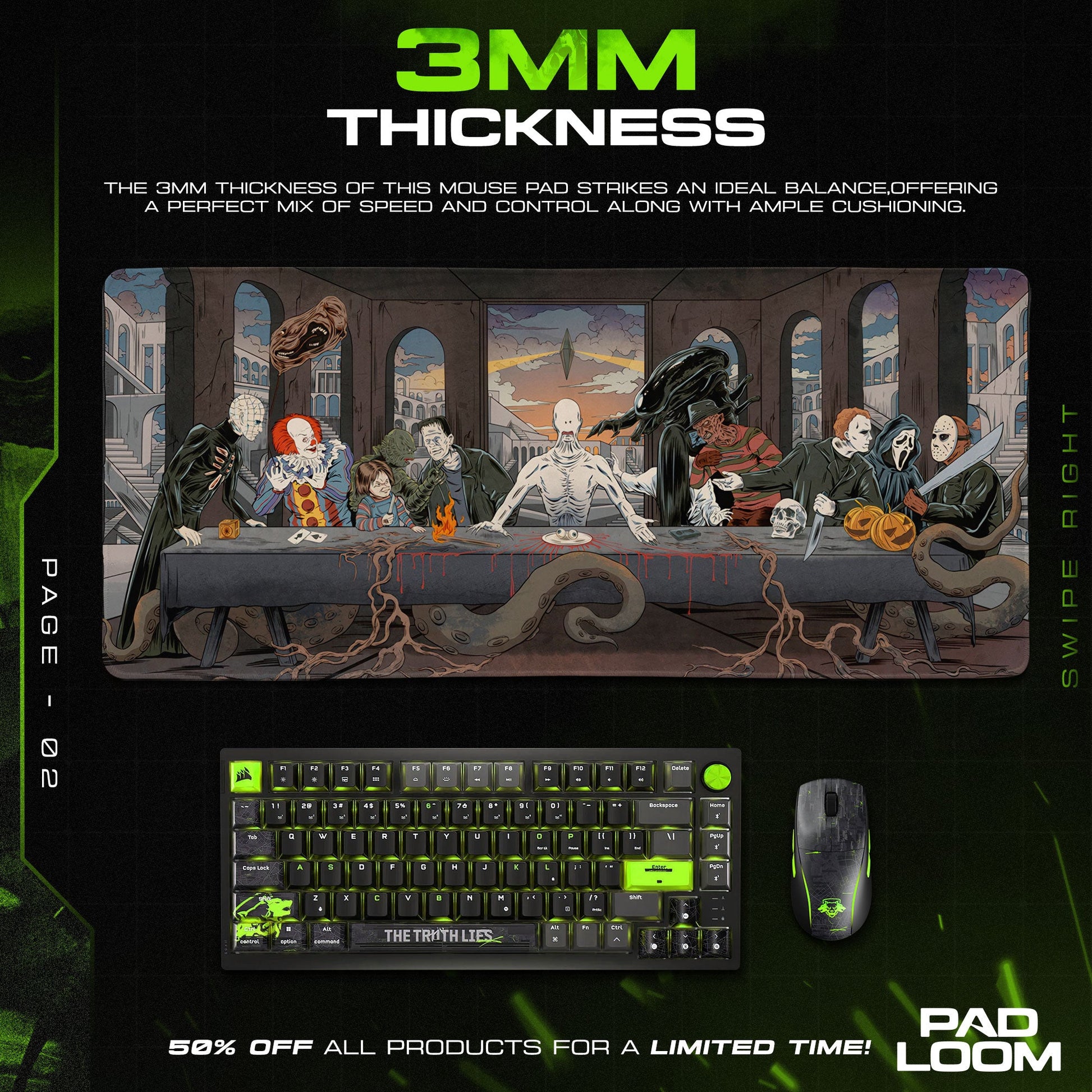 Horror Supper Mouse Pad - Dark Legends Gaming Mouse Pad Padloom