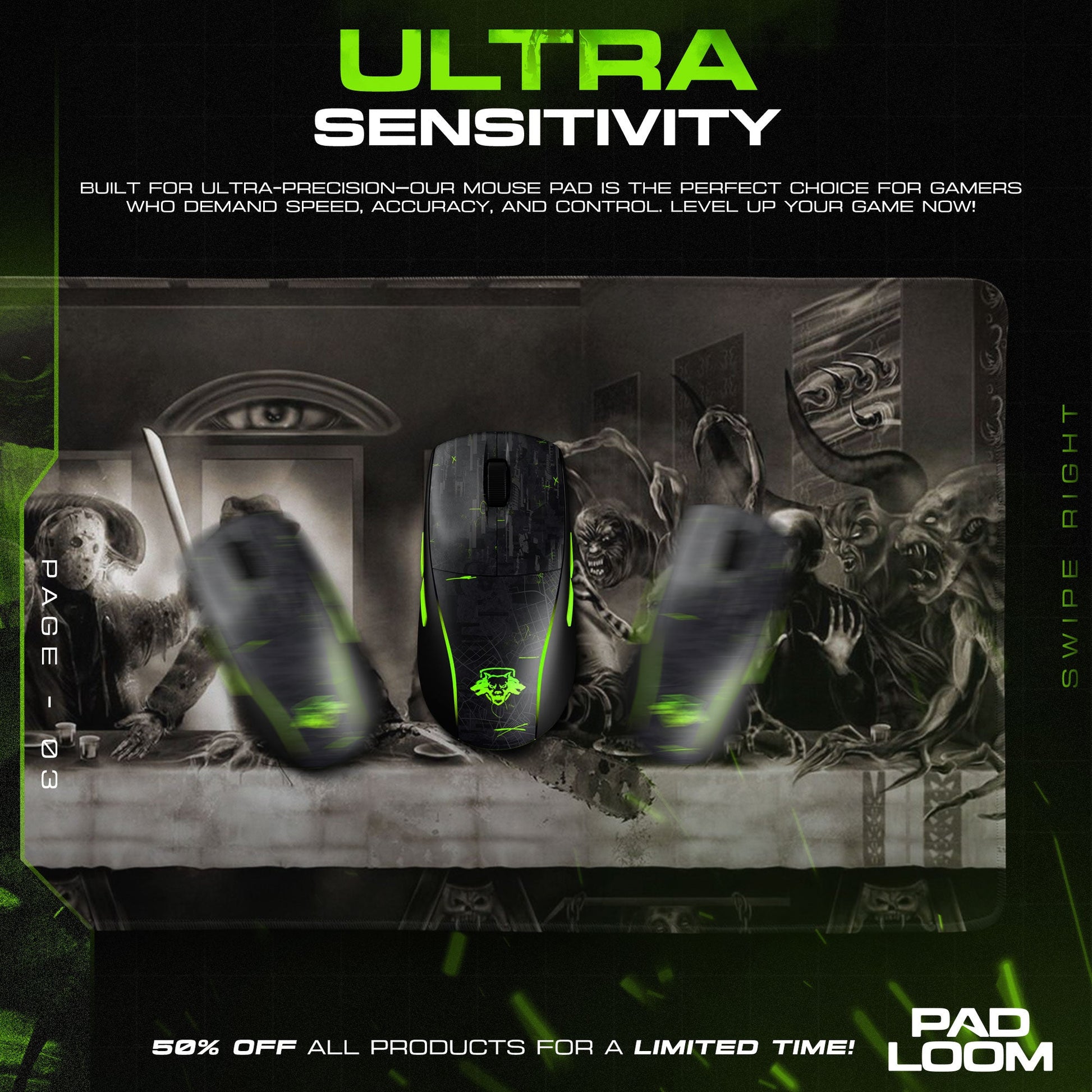 The Horror Supper - Villains Gaming Mouse Pad Padloom