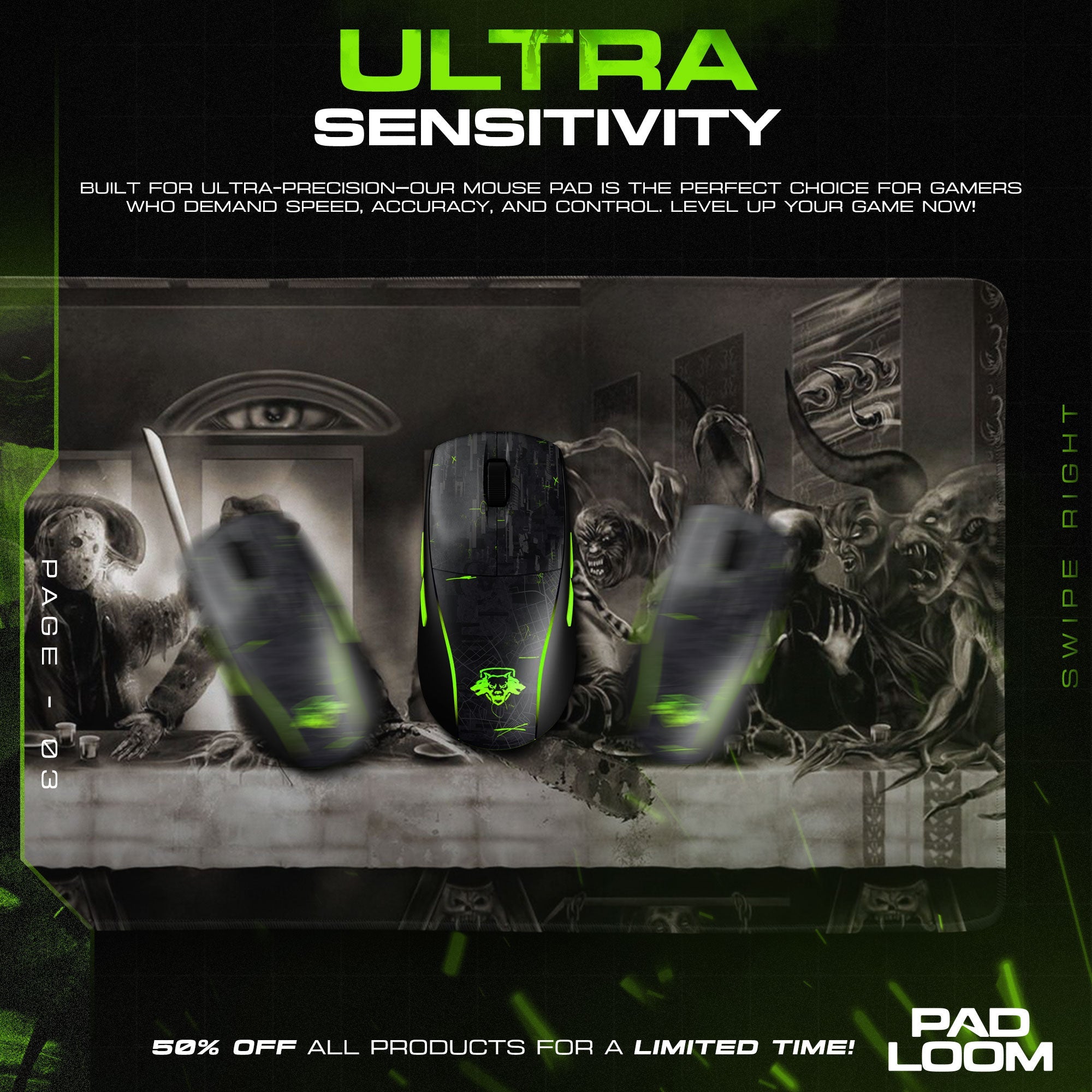 The Horror Supper - Villains Gaming Mouse Pad Padloom