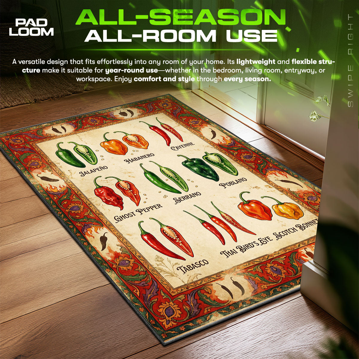 Detailed close-up of Hot rug pattern