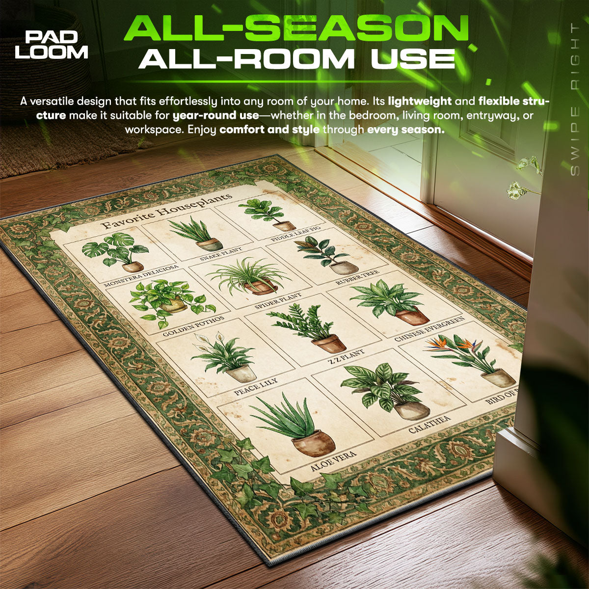 Detailed close-up of Houseplant rug pattern
