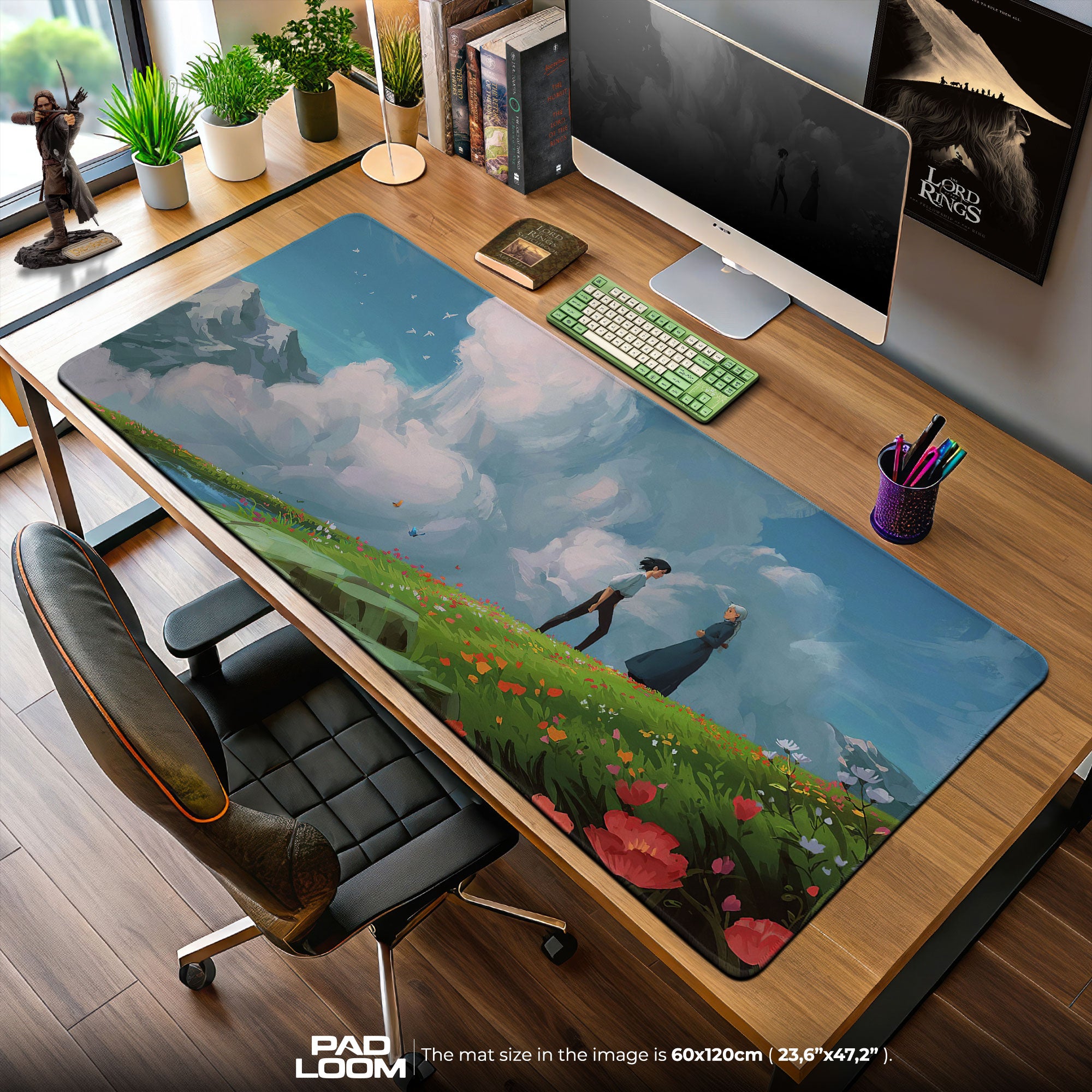 Howl’s Moving Castle Meadow Scene Mouse Pad, Studio Ghibli Desk Mat
