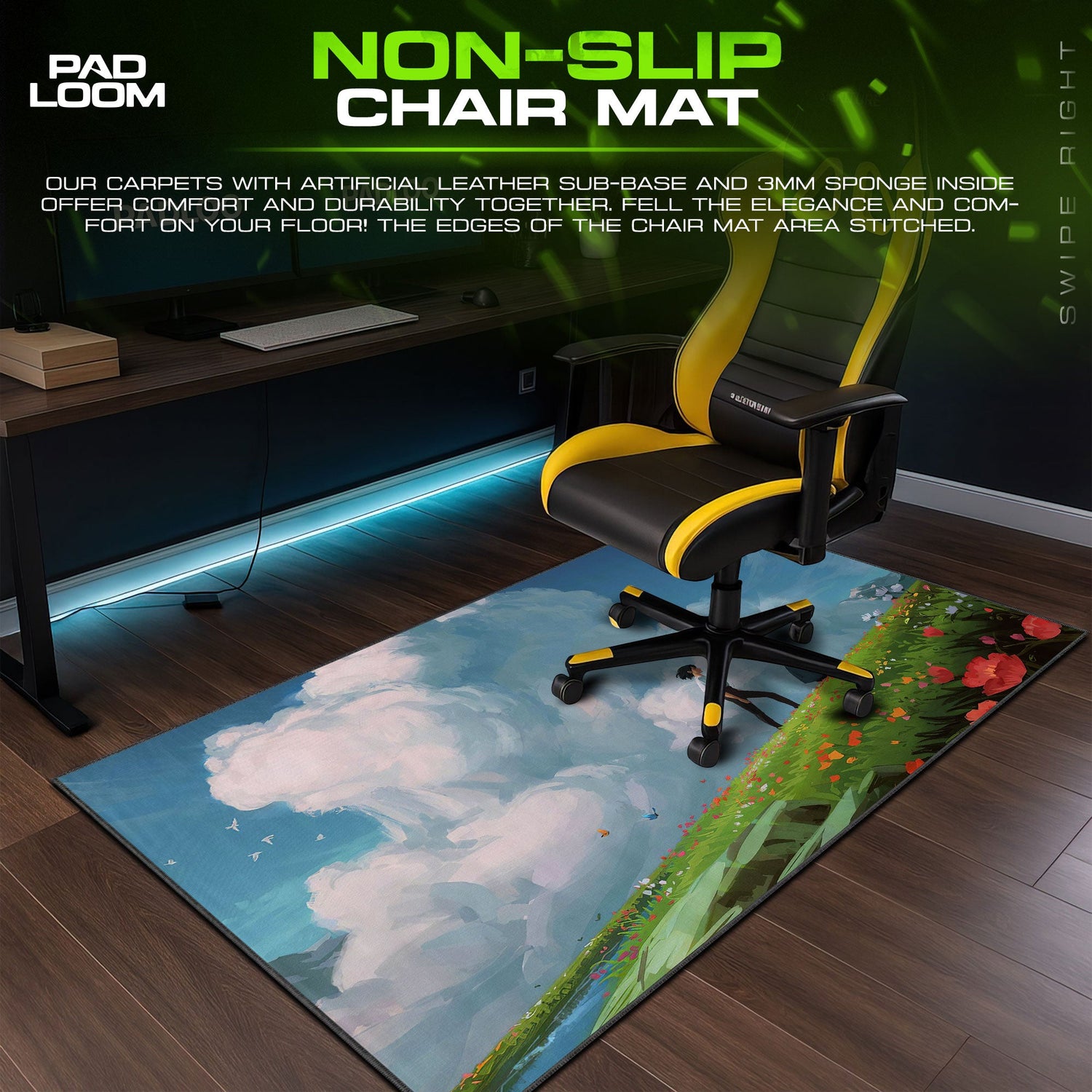 Howl’s Moving Castle Meadow Scene Mouse Pad, Studio Ghibli Desk Mat Padloom