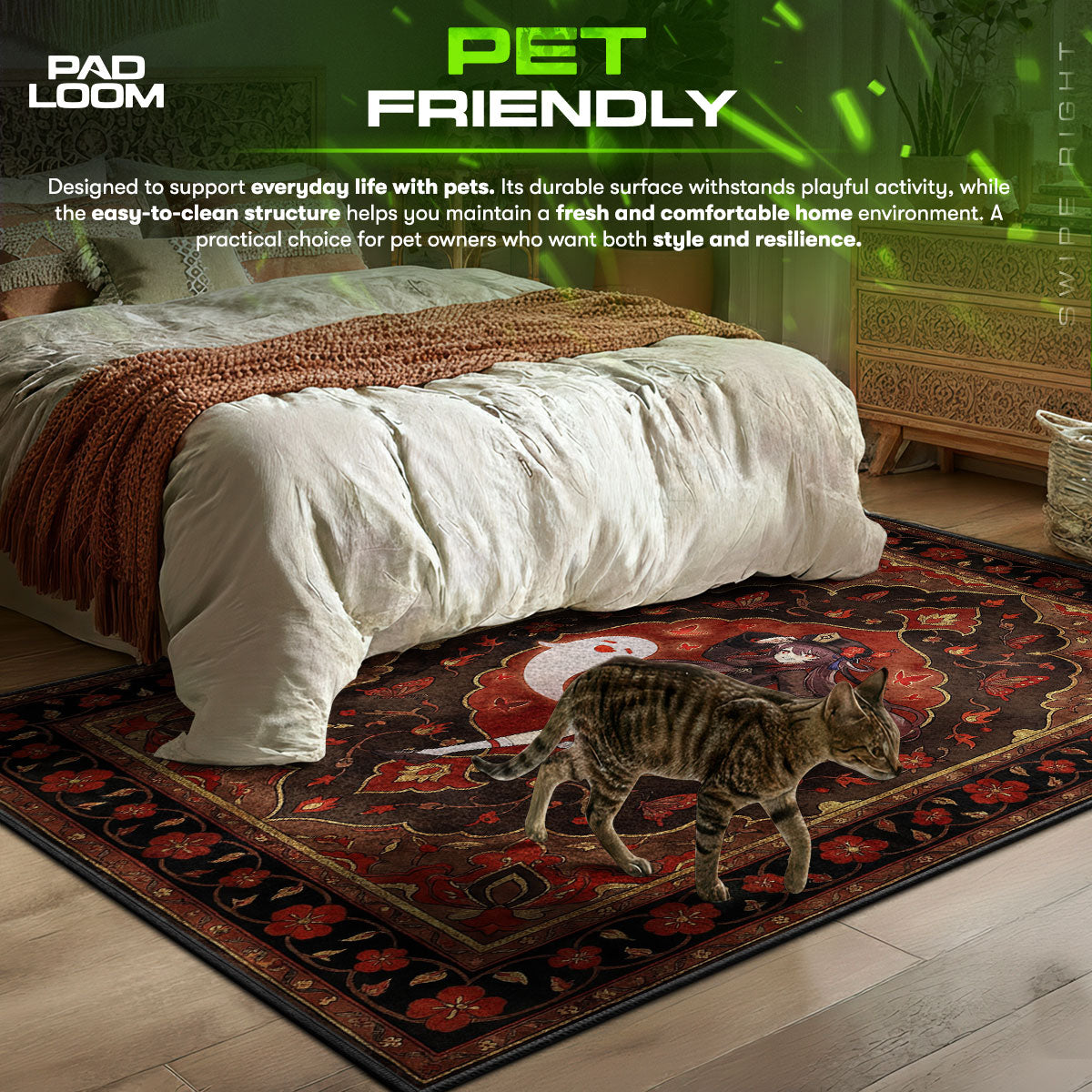 Hu Tao Geisterblüte Teppich - Genshin Impact Stuhlunterlage