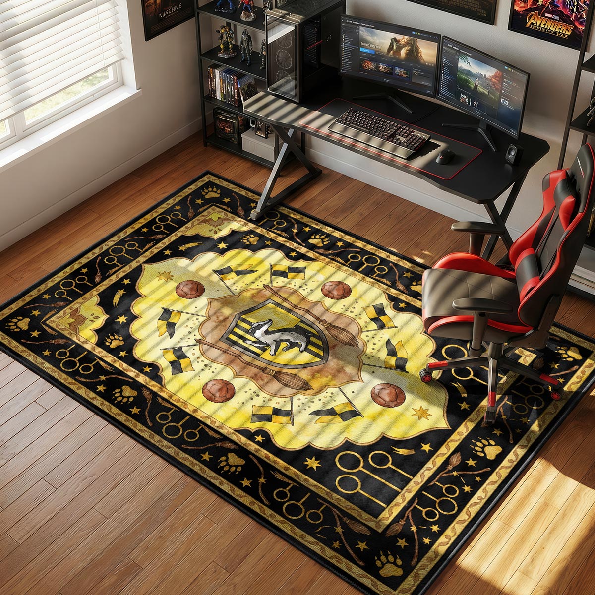 Hufflepuff Badger Quidditch Harry Potter Room rug — main product view