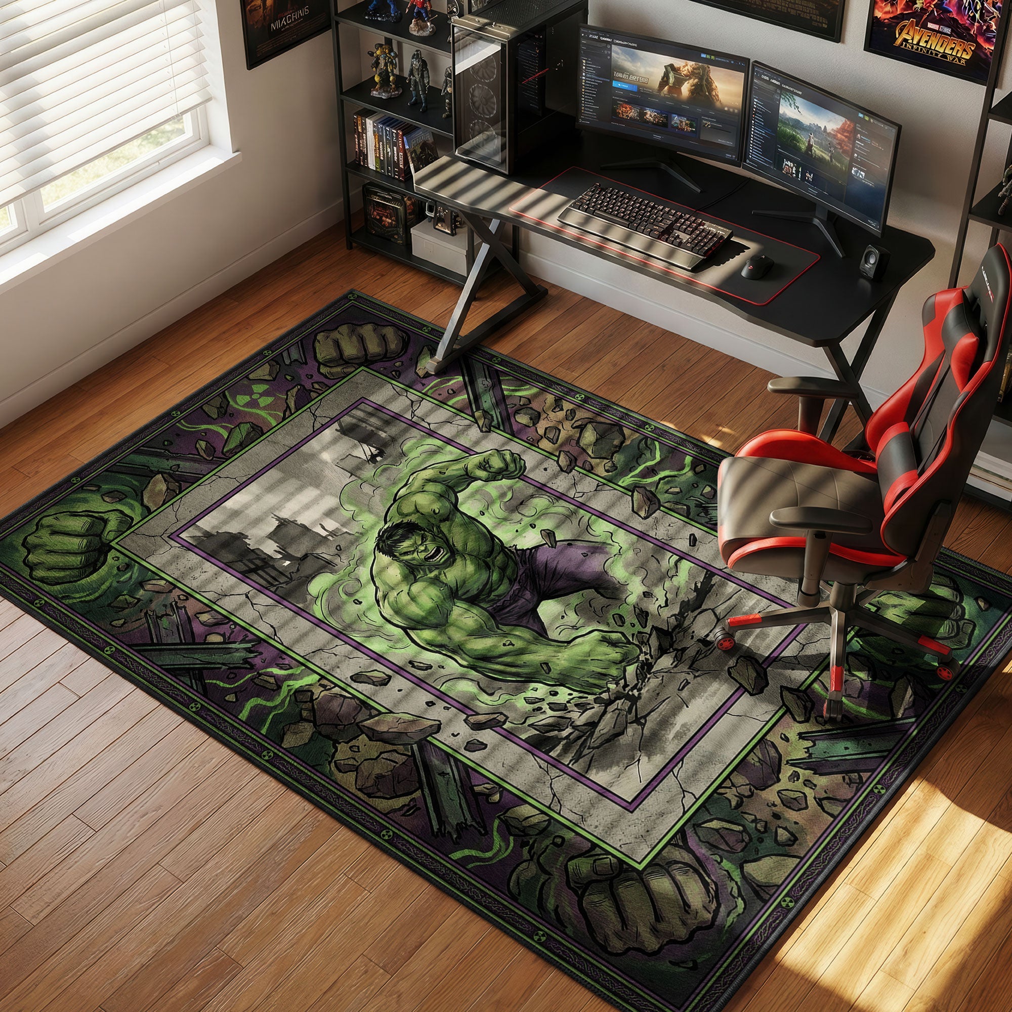 Hulk Gamma Smash Marvel Chair rug — main product view