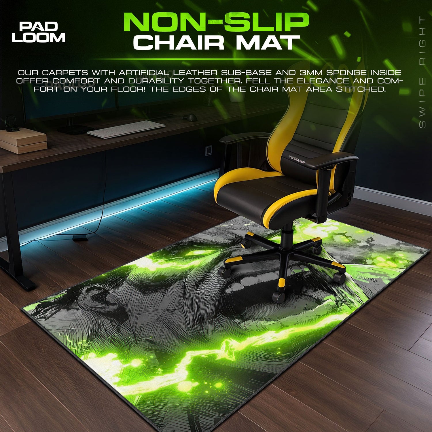 Hulk Rage - Gamma Burst Gaming Mouse Pad Padloom
