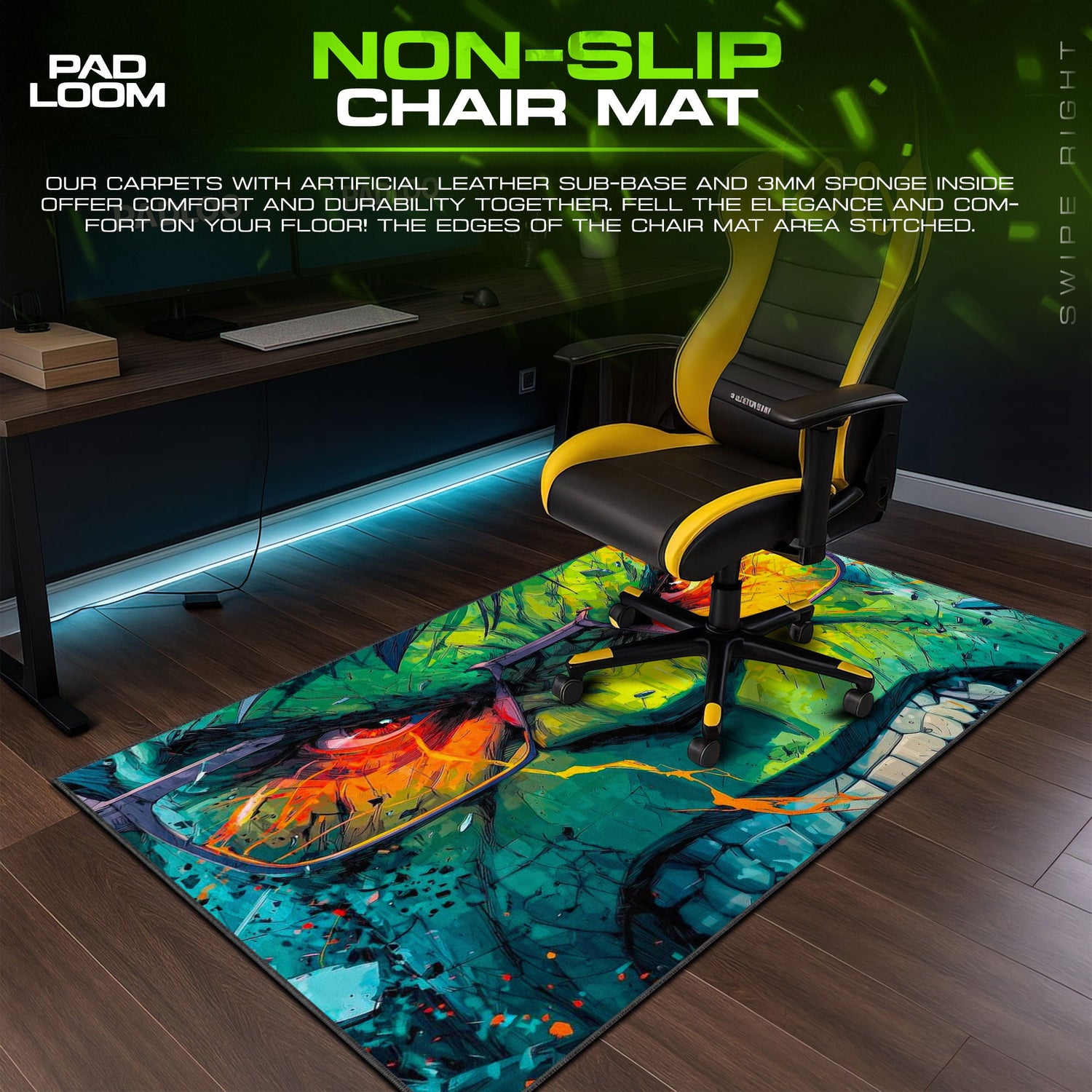 Hulk Smart Rage Mouse Pad - Gamma Tech Gaming Desk Mat Padloom