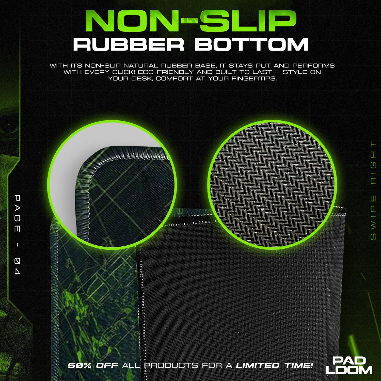 Hulk Smash Mouse Pad - Gamma Rage Gaming Desk Mat Padloom
