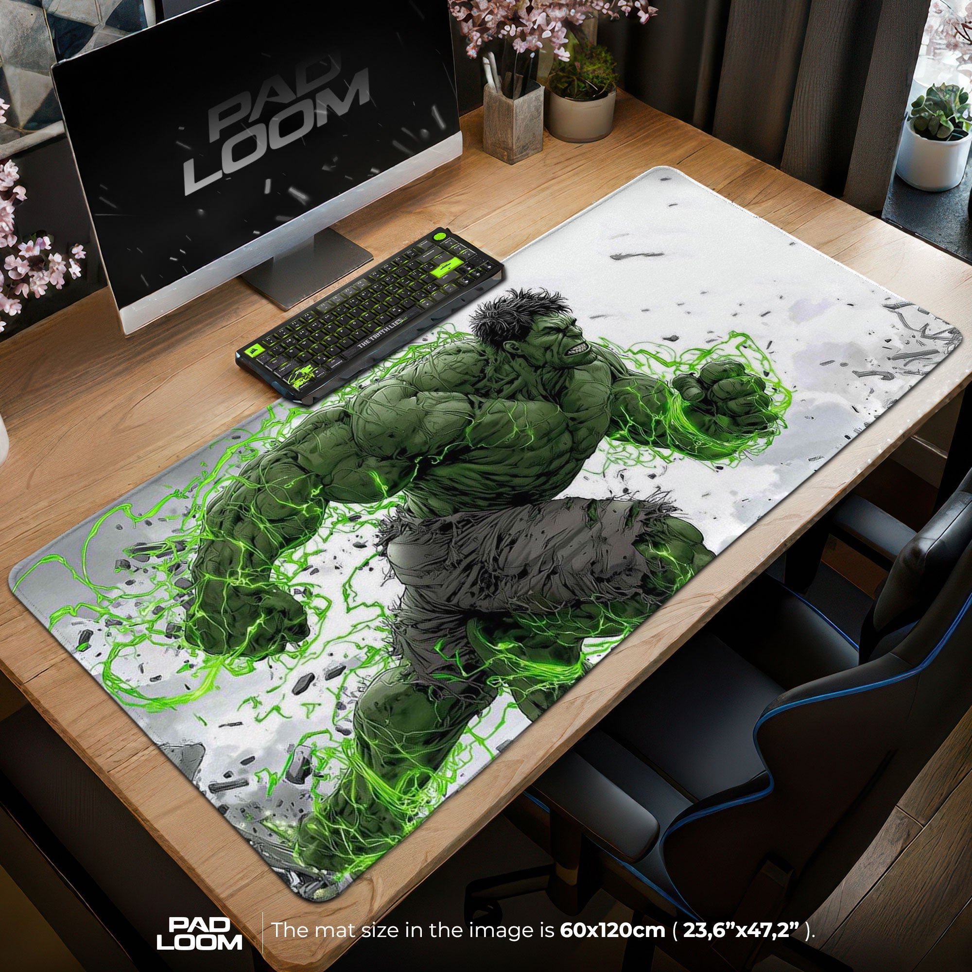 Hulk Smash Mouse Pad - Gamma Power Gaming Desk Mat – Padloom