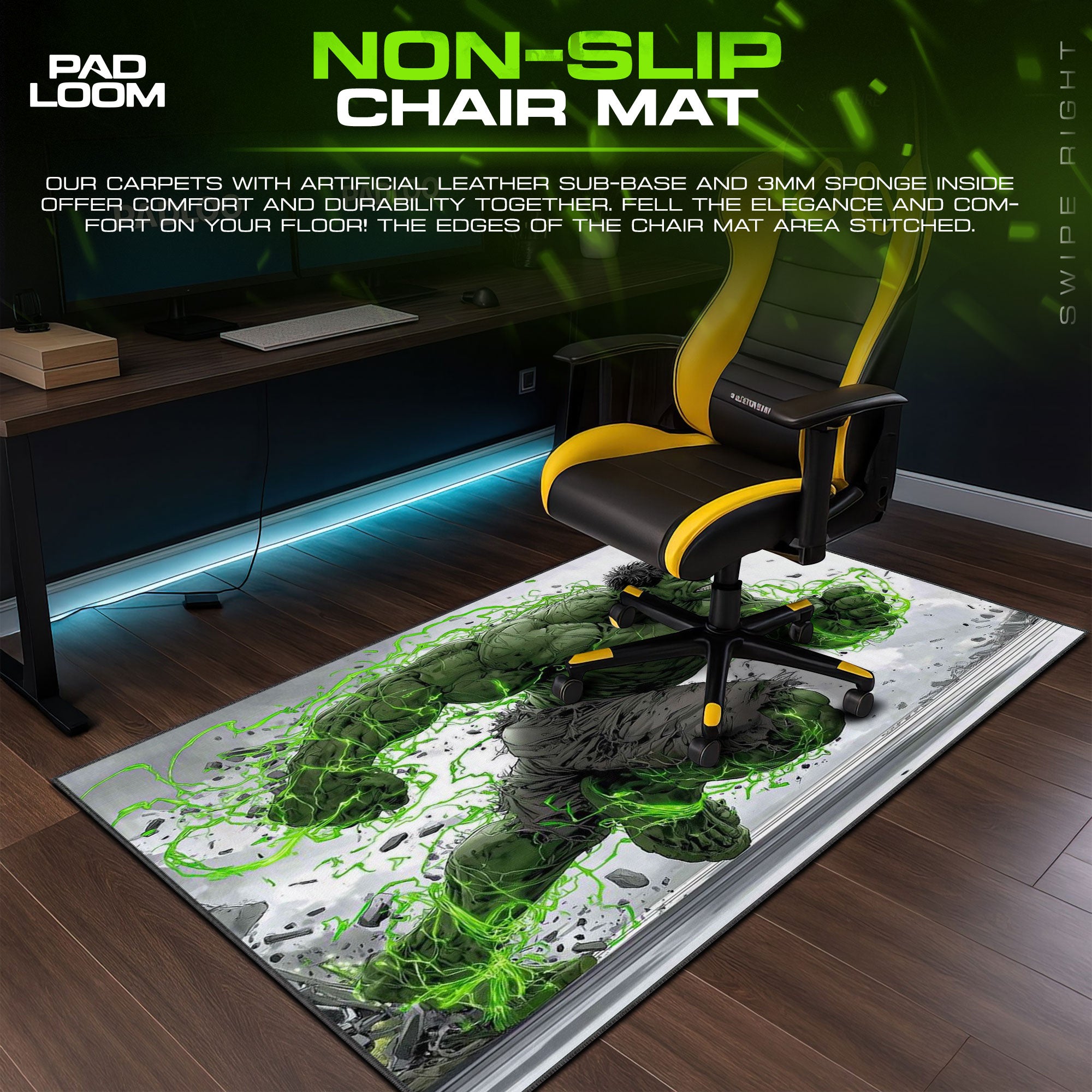 Hulk Smash Mouse Pad - Gamma Power Gaming Desk Mat
