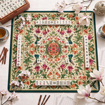 Hummingbird Trellis Mahjong Mat - Mah Jongg Mat
