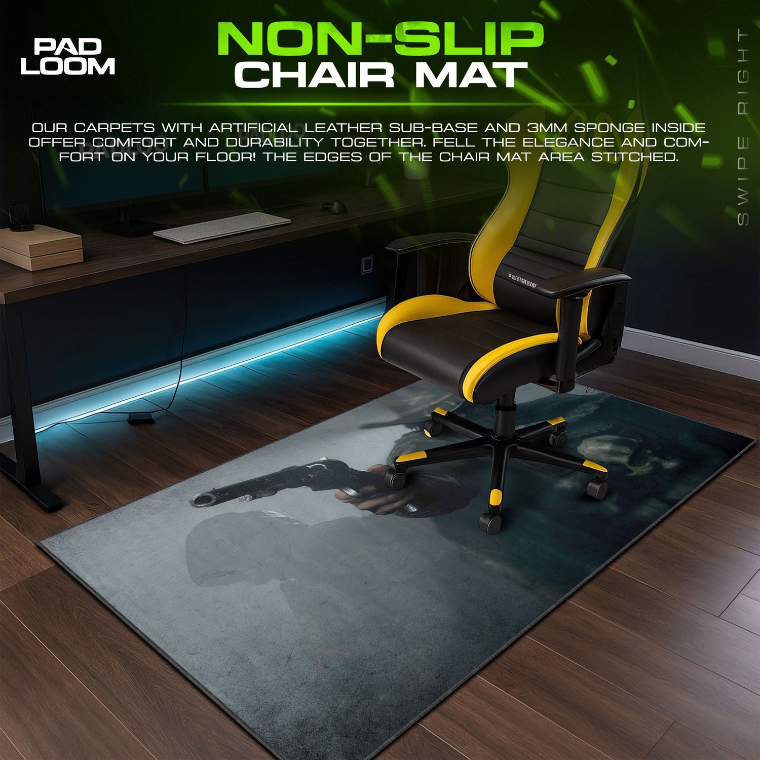 Hunt Showdown Mouse Pad, Dark Gunslinger Gaming Desk Mat Padloom