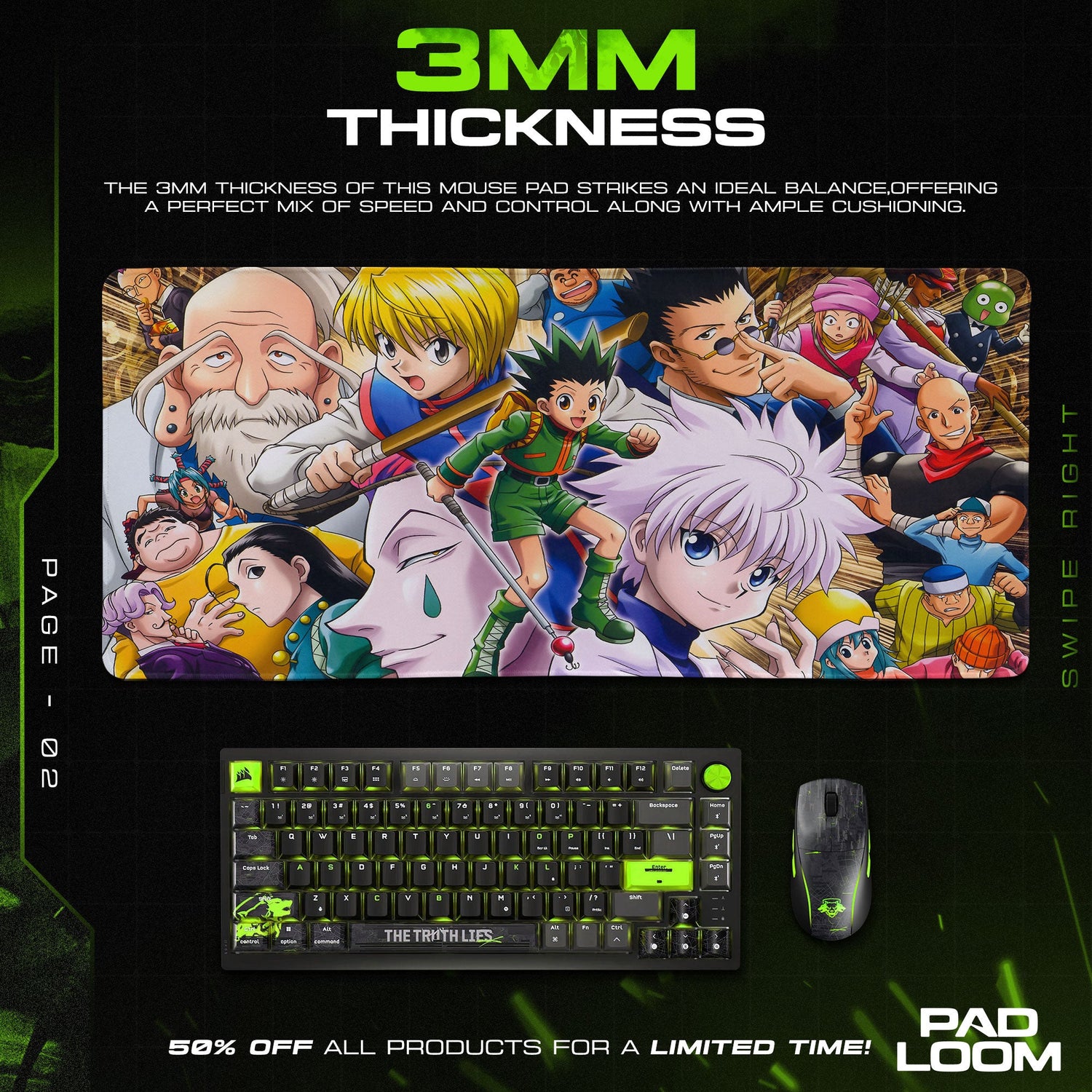 Hunter x Hunter Adventure Crew Mouse Pad, Anime Desk Mat Padloom