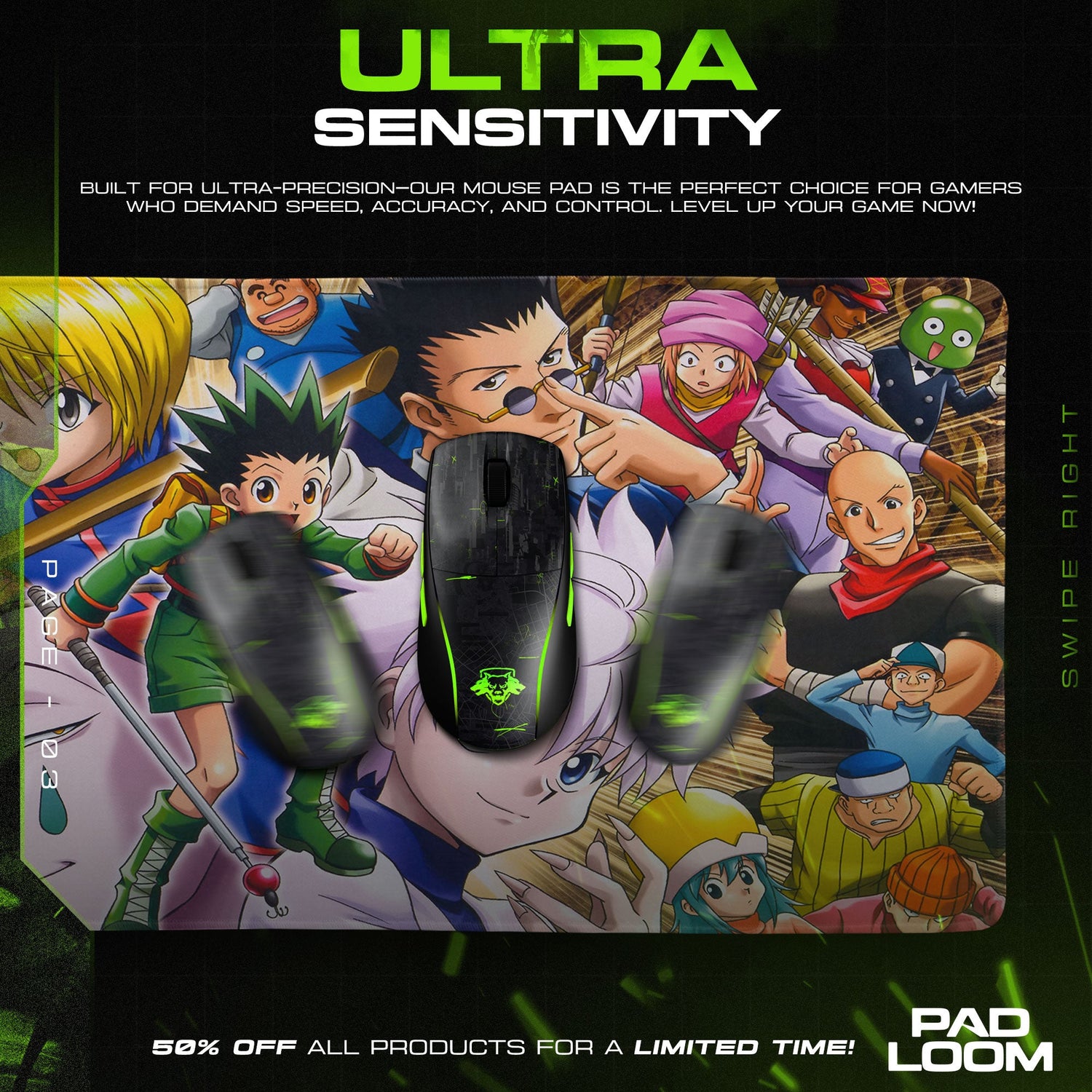 Hunter x Hunter Adventure Crew Mouse Pad, Anime Desk Mat Padloom