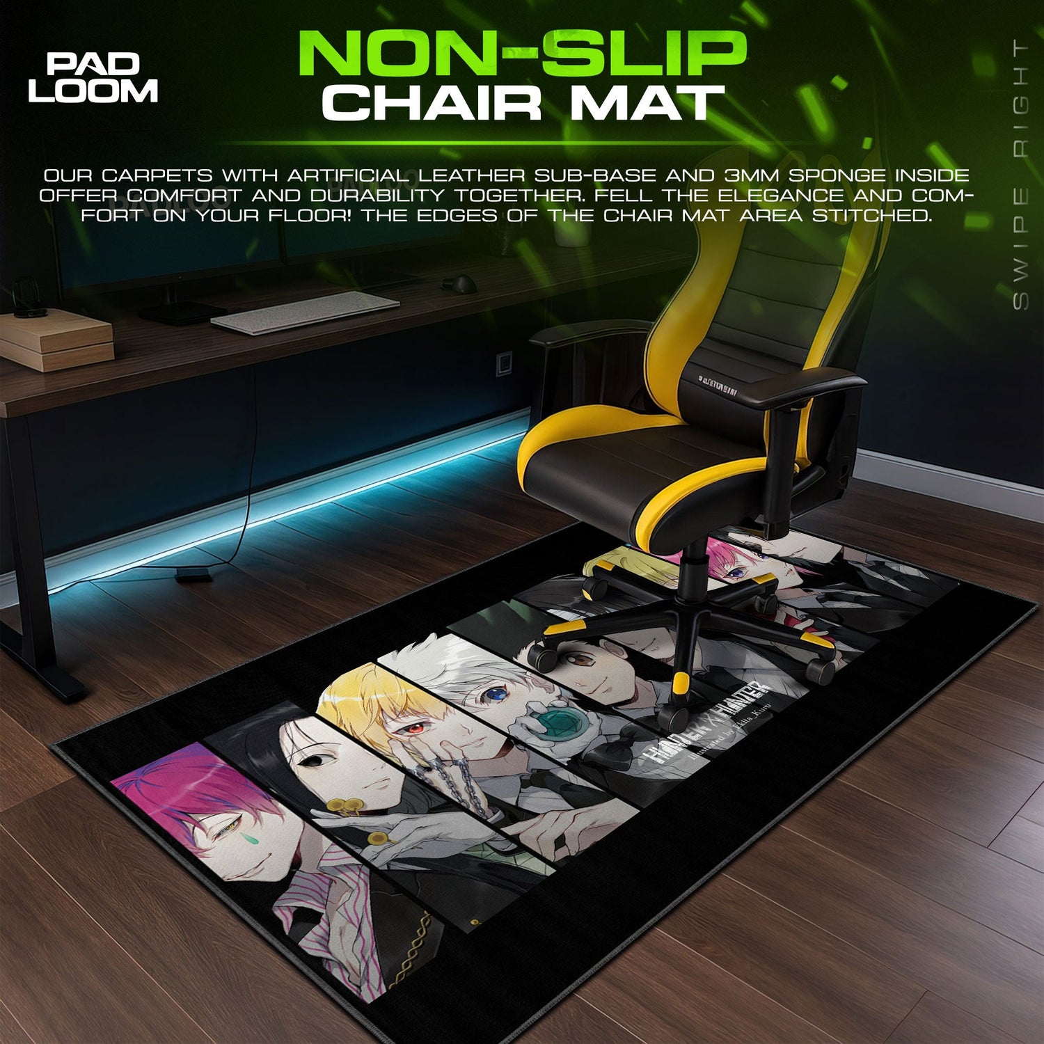 Hunter x Hunter Dark Aesthetic Mouse Pad, Anime Desk Mat Padloom