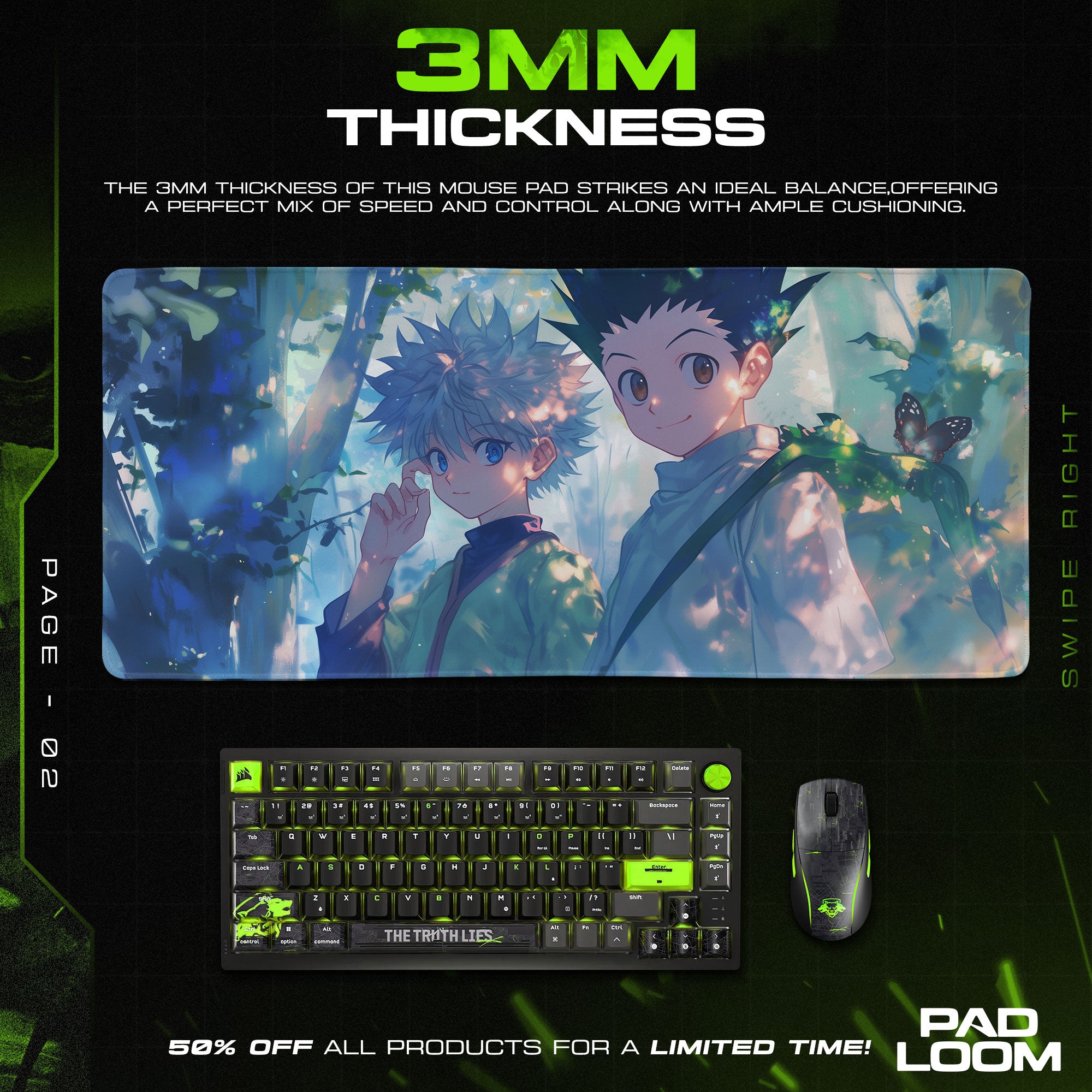 Hunter x Hunter Forest Duo Mouse Pad, Anime Desk Mat
