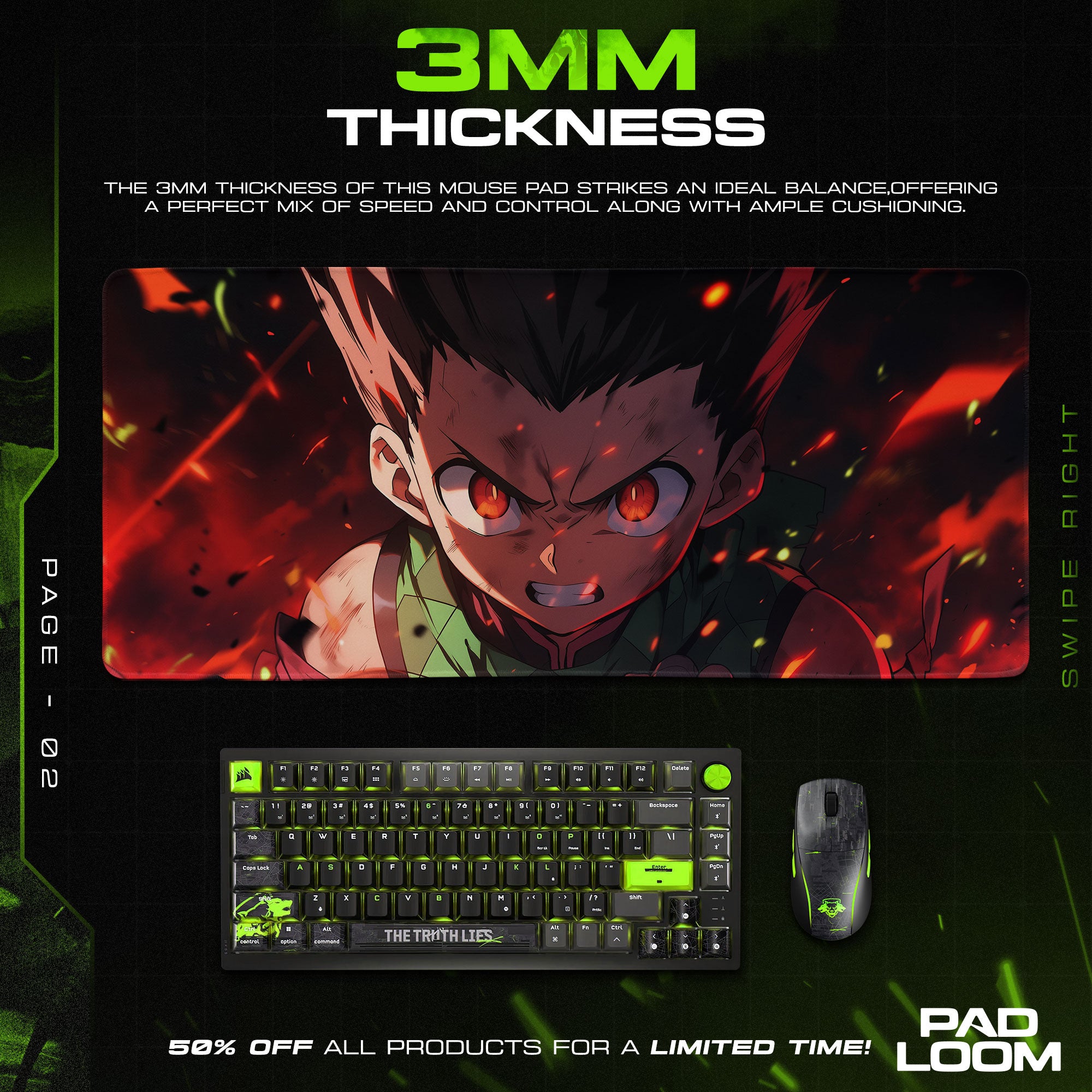 Hunter x Hunter Gon Rage Mouse Pad, Anime Desk Mat