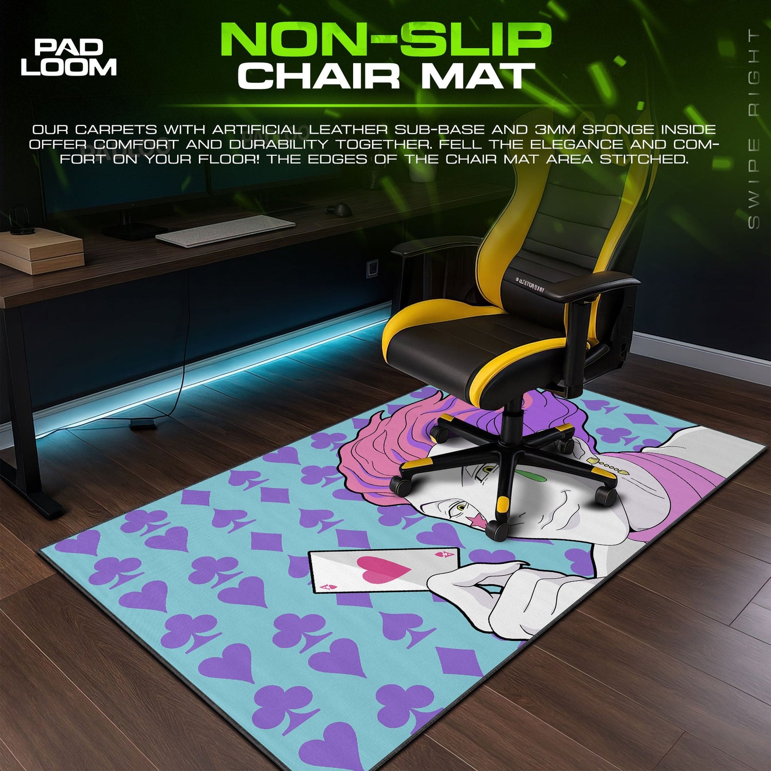 Hunter x Hunter Hisoka Cards Mouse Pad, Anime Desk Mat Padloom