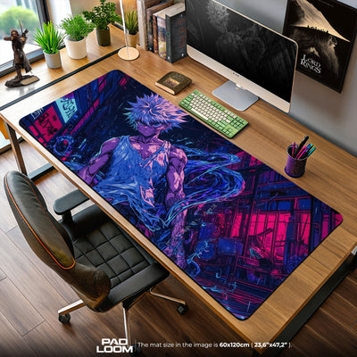 Hunter x Hunter Killua Zoldyck Neon City Mouse Pad – Anime Gaming Desk Mat