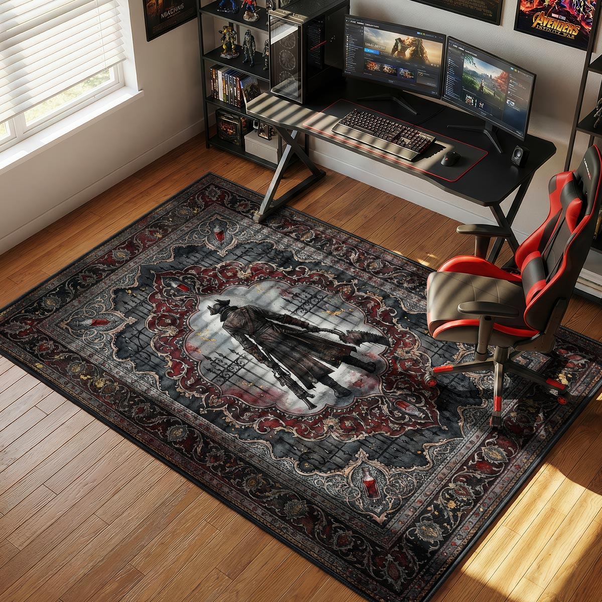 Hunter Yharnam Gotischer Teppich - Bloodborne Stuhlunterlage
