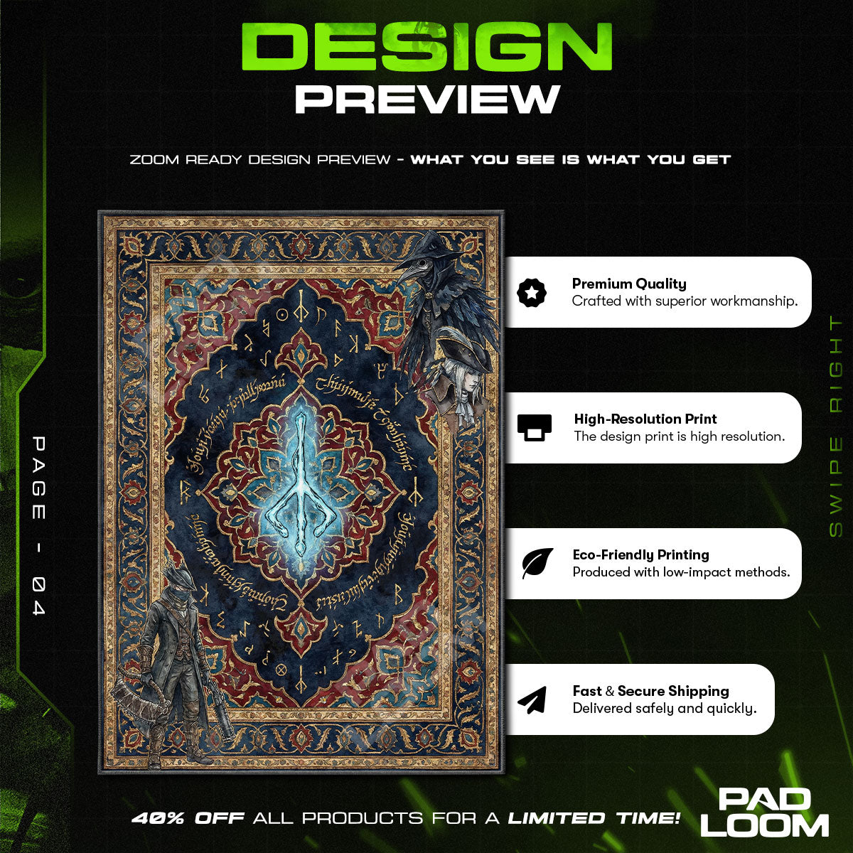 Hunter's Mark Arcane Rug - Bloodborne Chair Mat