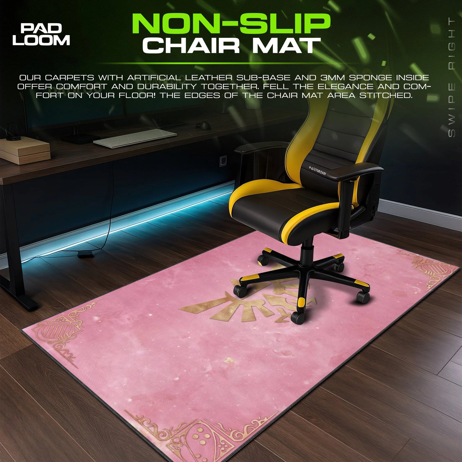 Hylian Crest Rose Nebula Mouse Pad - Zelda Desk Mat