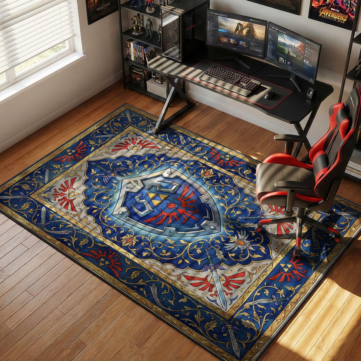Hylian Shield Royal Crest Rug - Zelda Chair Mat