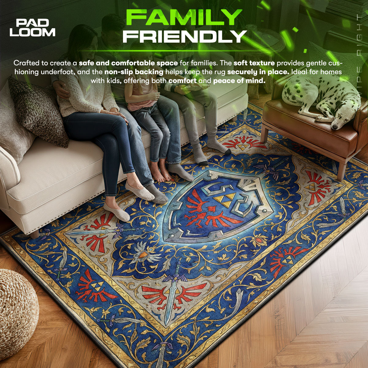 Hylian Shield Royal Crest Rug - Zelda Chair Mat