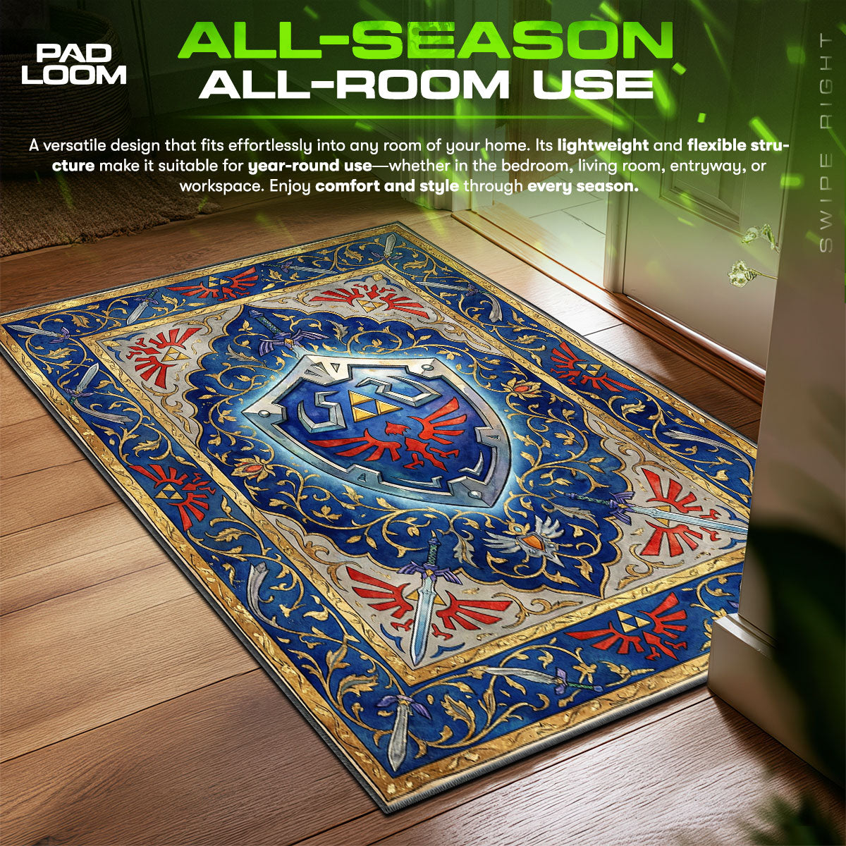 Hylian Shield Royal Crest Rug - Zelda Chair Mat