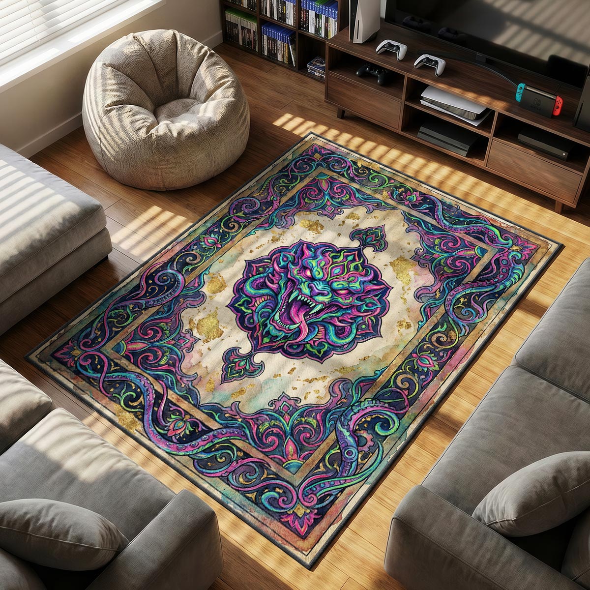 Hyper Beast Neon Rage Rug - CS2 Chair Mat