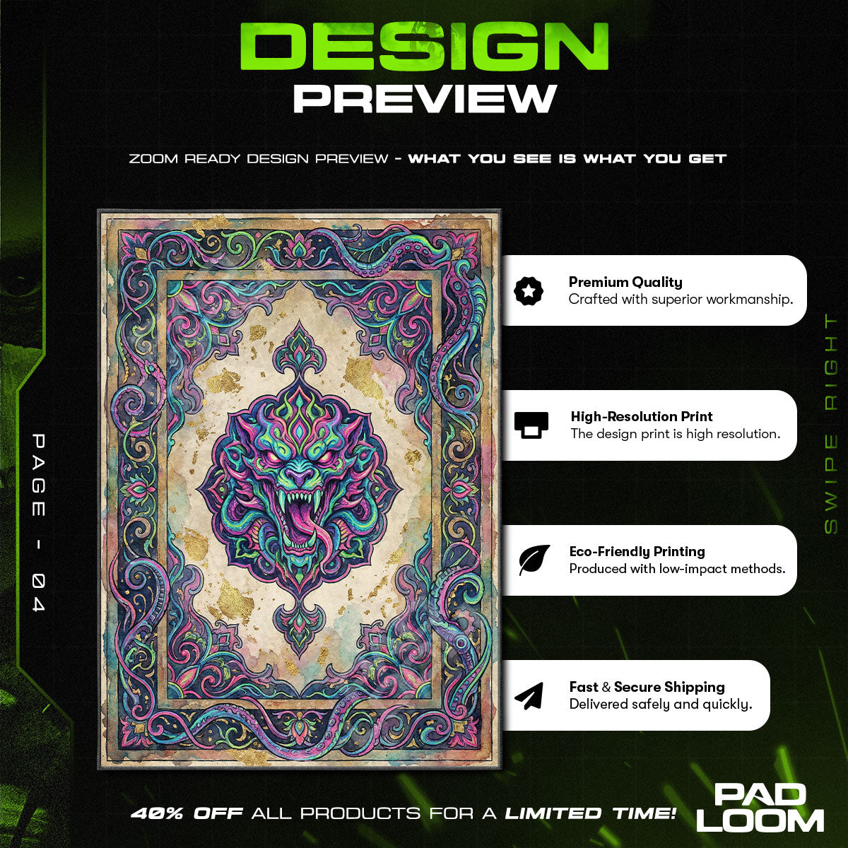 Hyper Beast Neon Rage Rug - CS2 Chair Mat