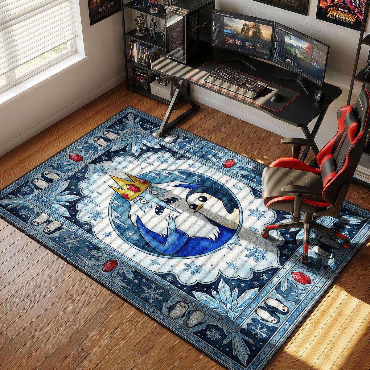 Ice King & Gunter Crown Adventure Time Room rug — main product view