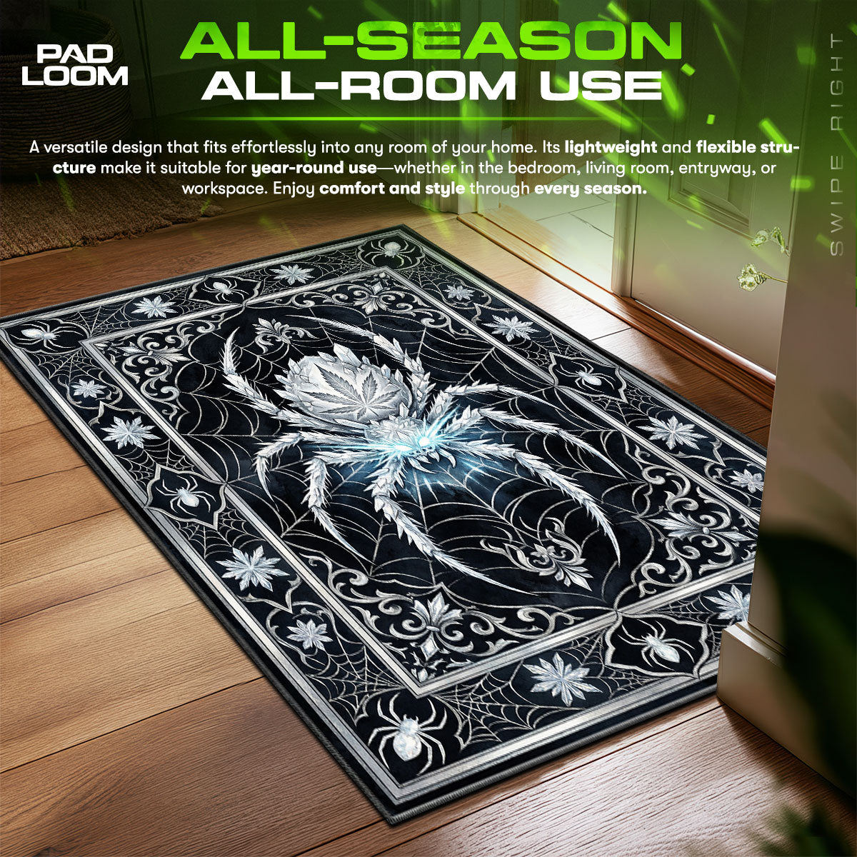 Iced Weed Spider Floor fan rug — premium quality print