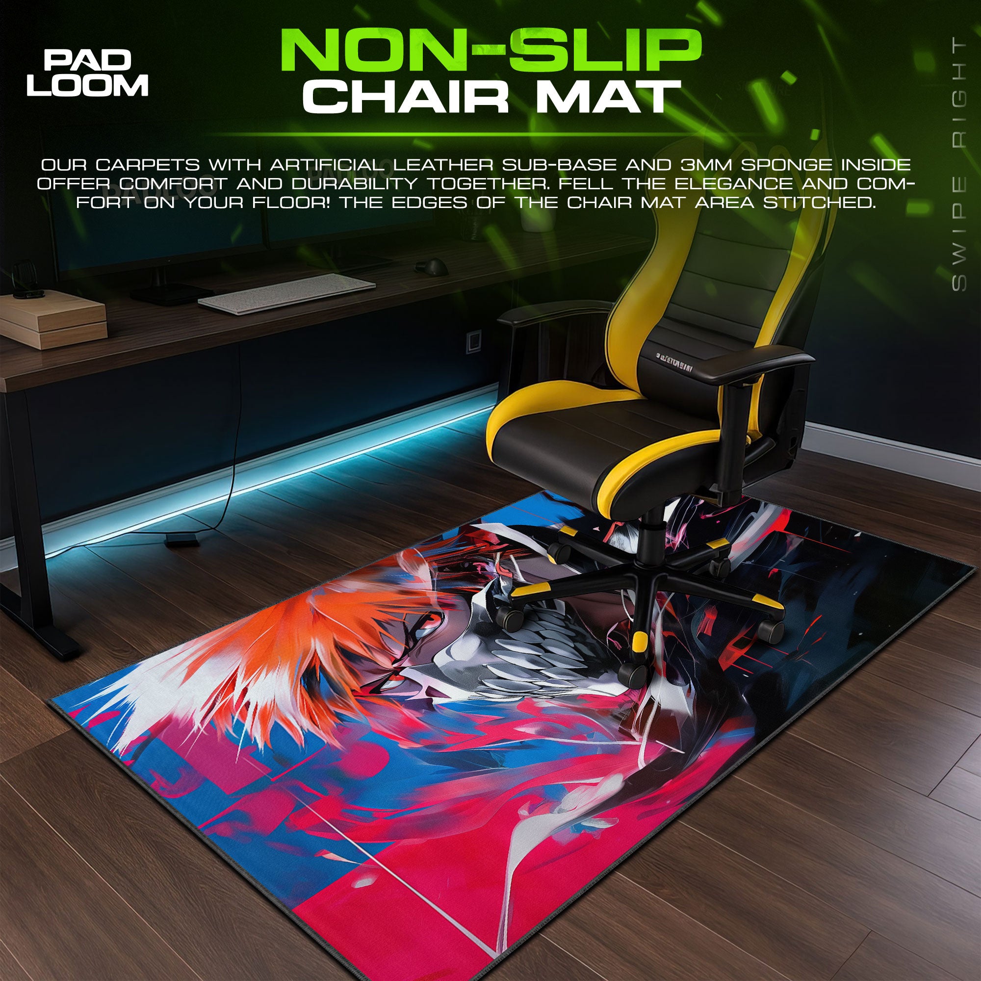 Ichigo Hollow Mask Mouse Pad, Bleach Anime Gaming Desk Mat