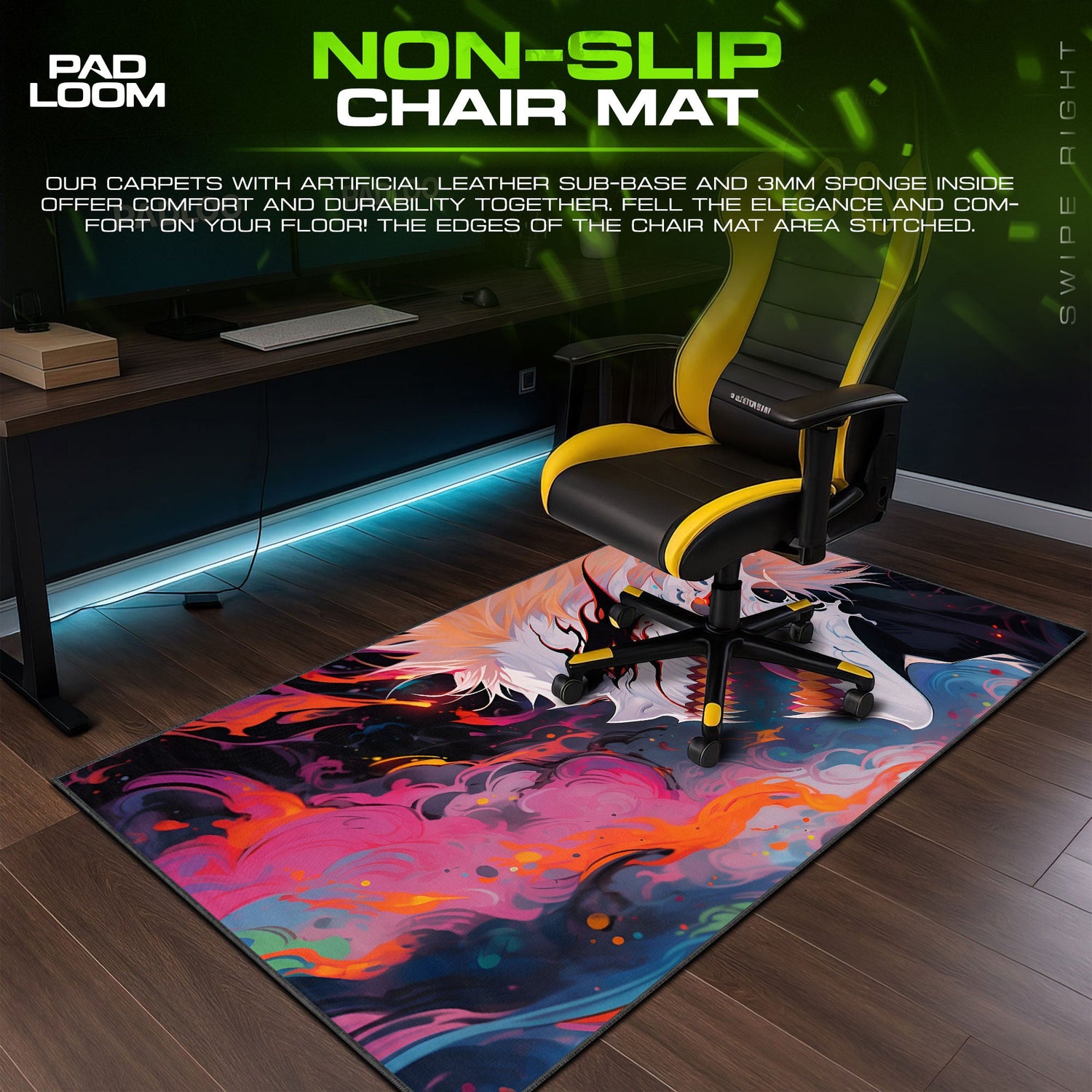 Ichigo Hollow Mask Mouse Pad, Bleach Anime Gaming Desk Mat Padloom