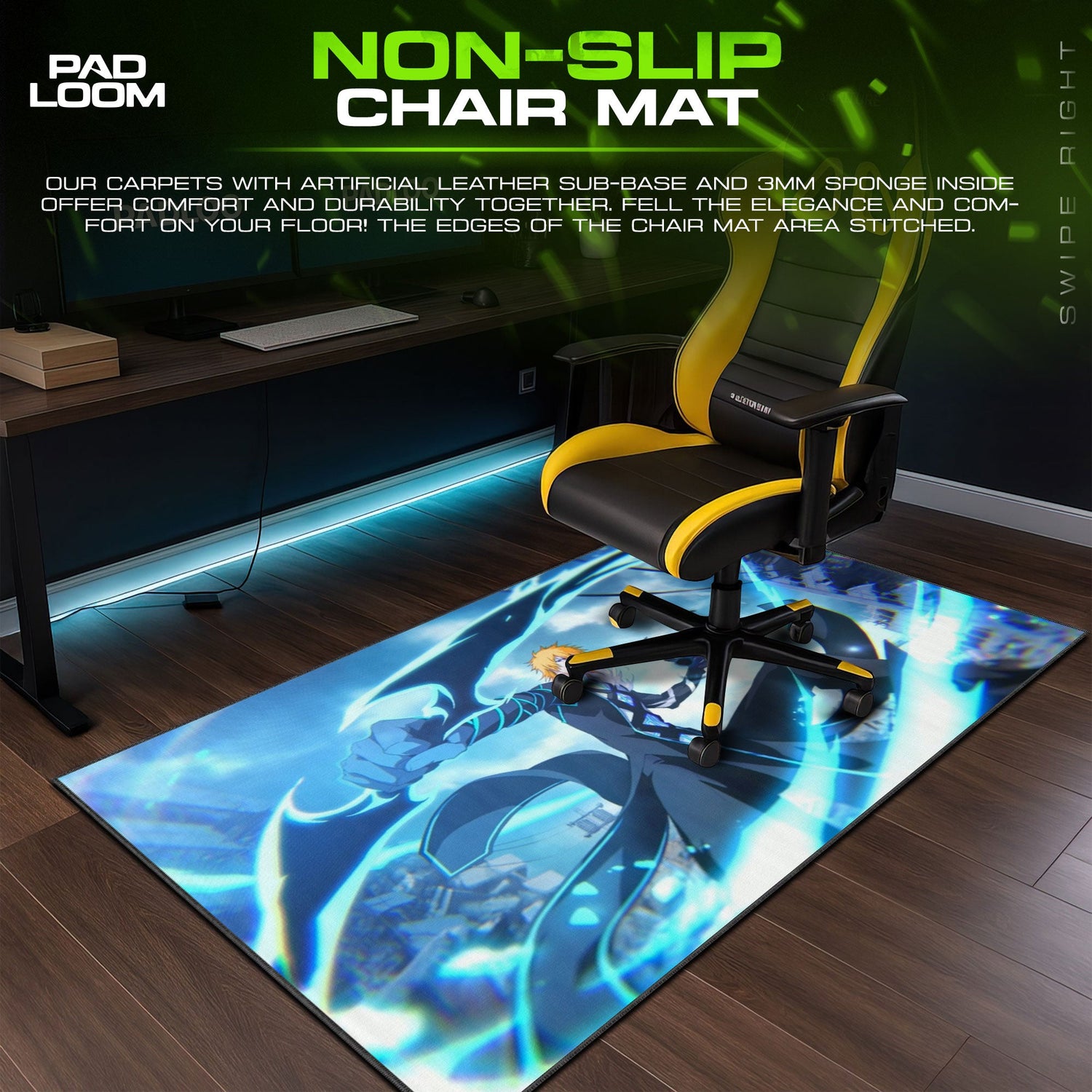 Ichigo Kurosaki Mouse Pad - Getsuga Anime Desk Mat Padloom