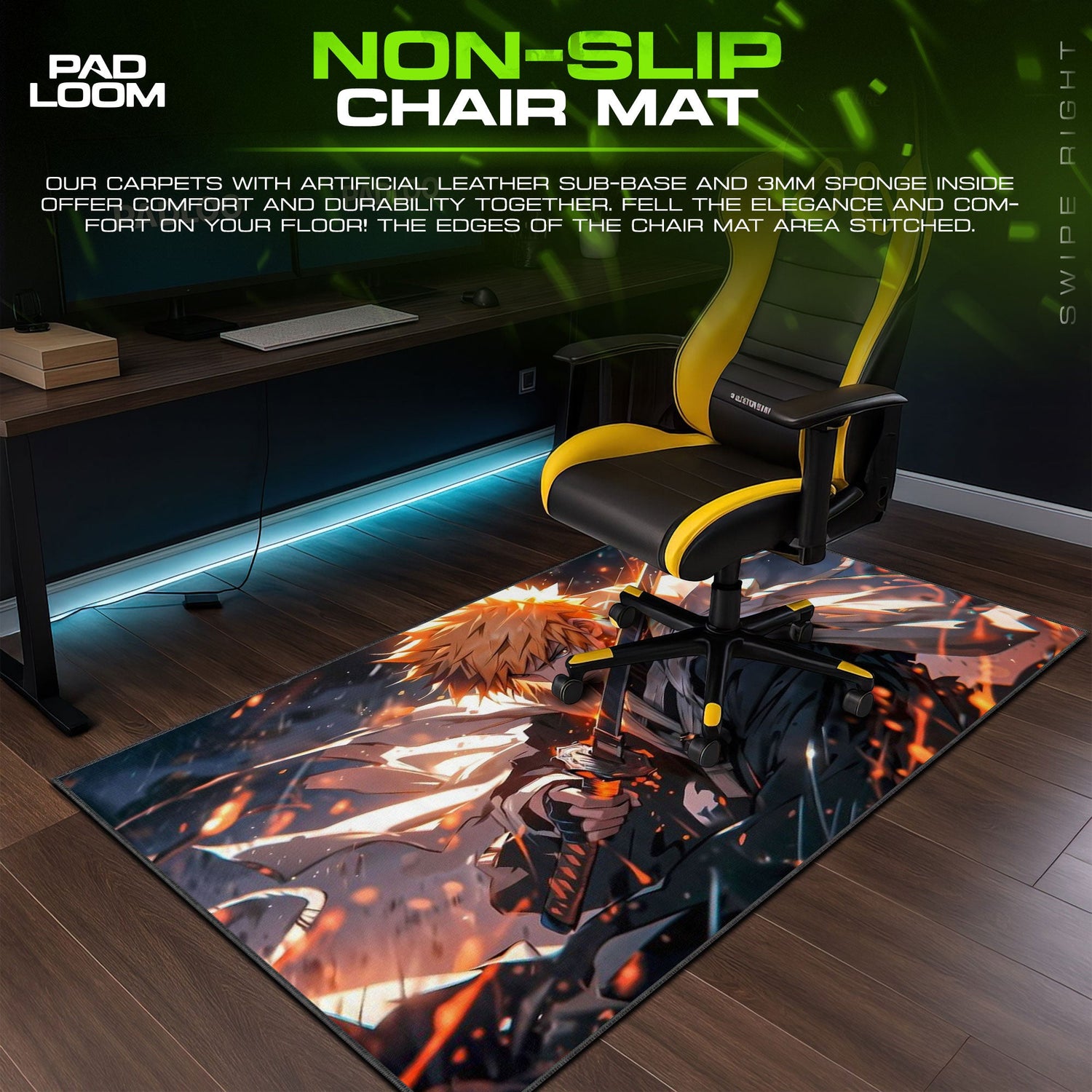 Ichigo Mouse Pad - Flame Rebirth Anime Desk Mat Padloom