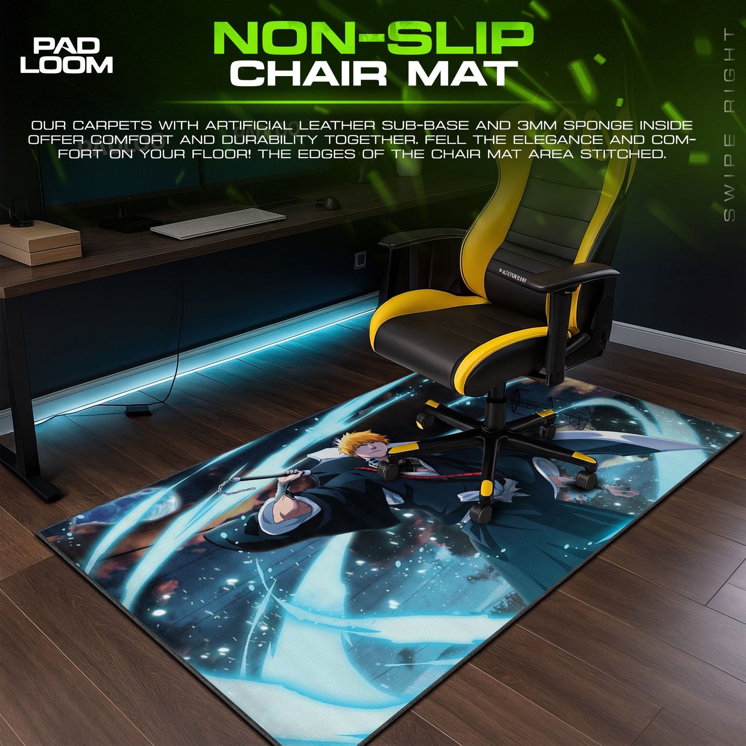 Ichigo Mouse Pad - Soul Reaper Anime Desk Mat Padloom