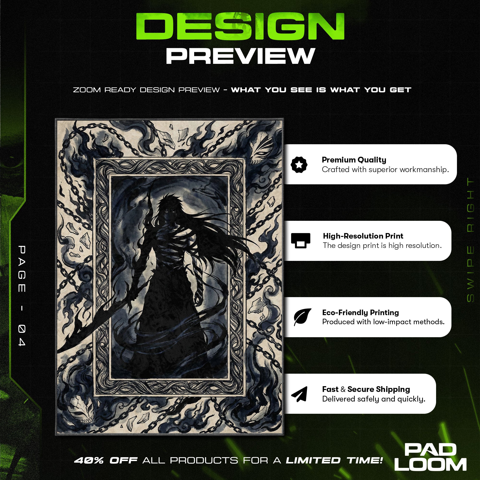 Chair character design printed on rug