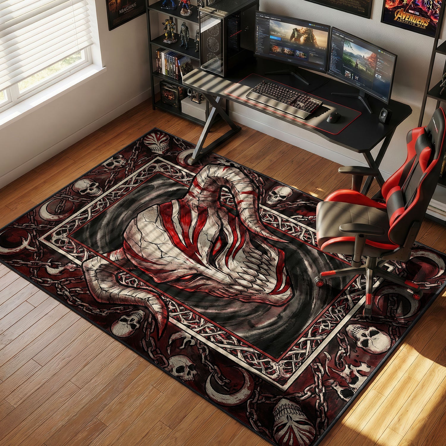 Ichigo Vasto Lorde Hollow Mask Rug - Bleach Chair Mat