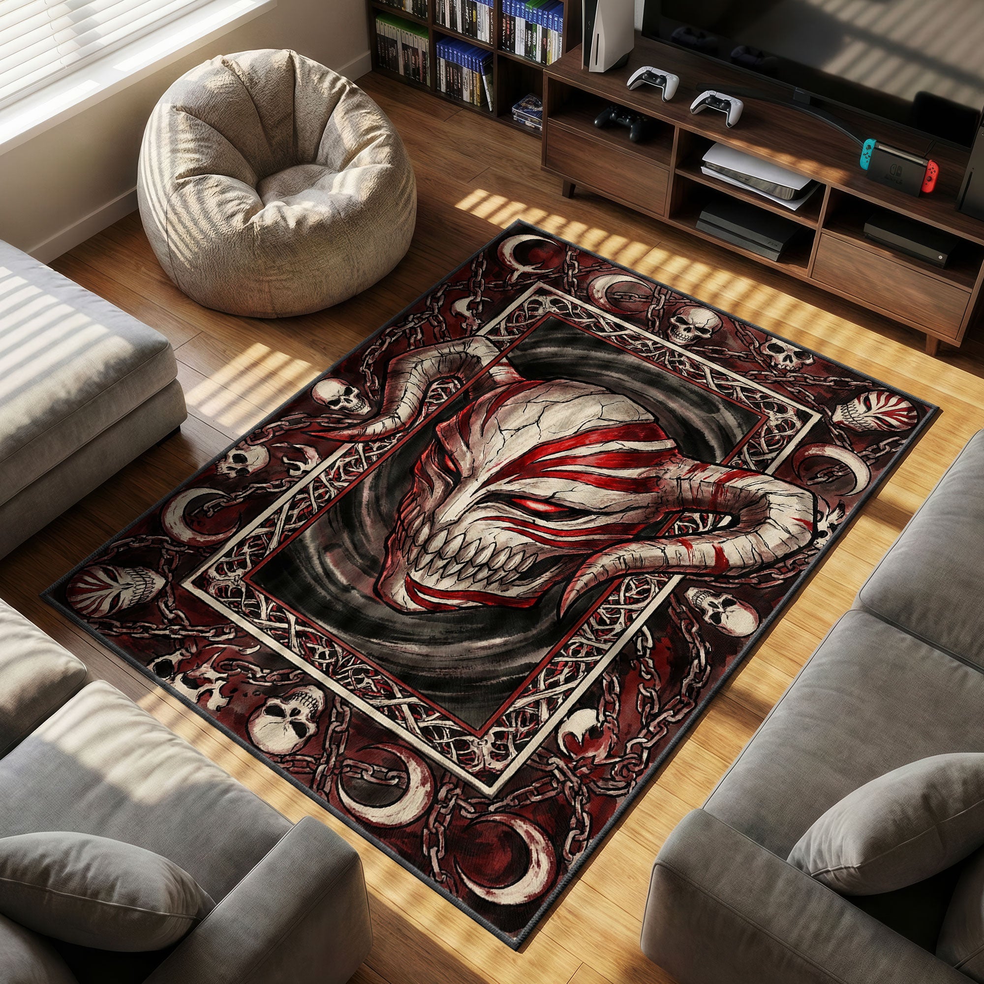 Ichigo Vasto Lorde Hollow Mask Rug - Bleach Chair Mat