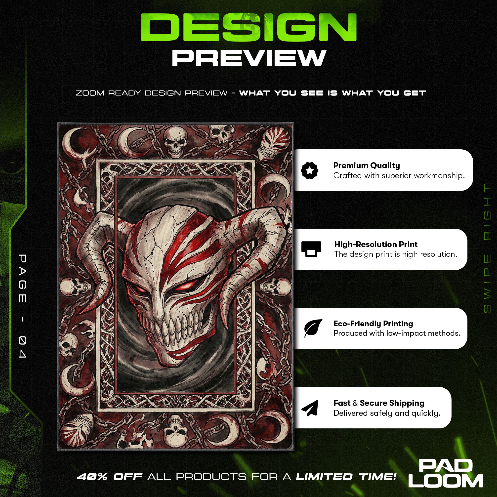 Ichigo Vasto Lorde Hollow Mask Rug - Bleach Chair Mat