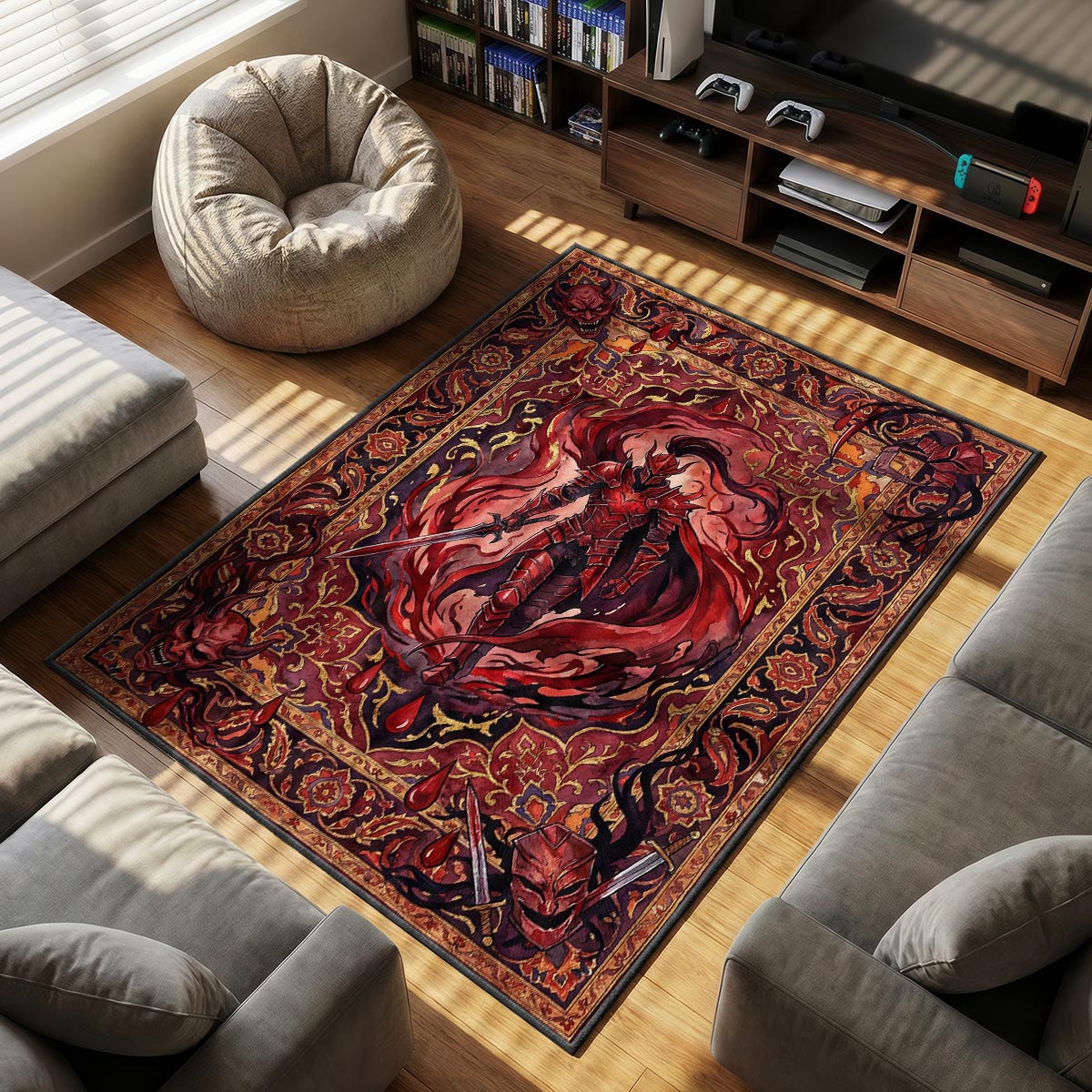Igris Blutroter Ritter Teppich - Solo Leveling Stuhlmatte