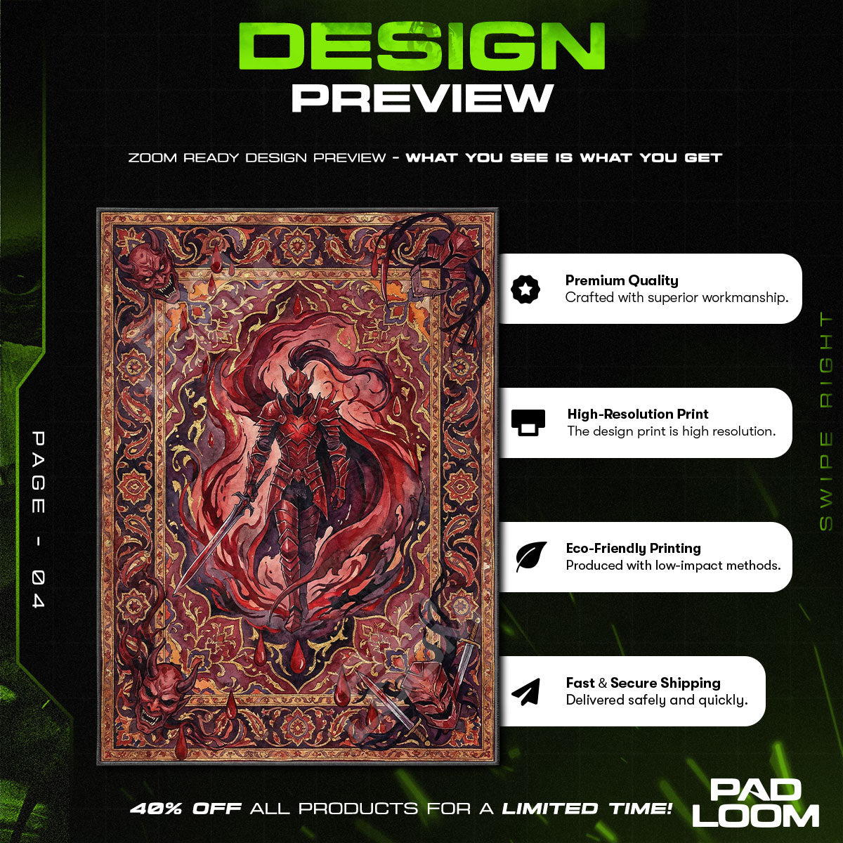 Igris Blutroter Ritter Teppich - Solo Leveling Stuhlmatte