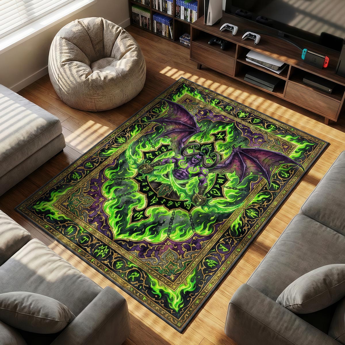 Illidan Stormrage Fel Rug - World of Warcraft Chair Mat