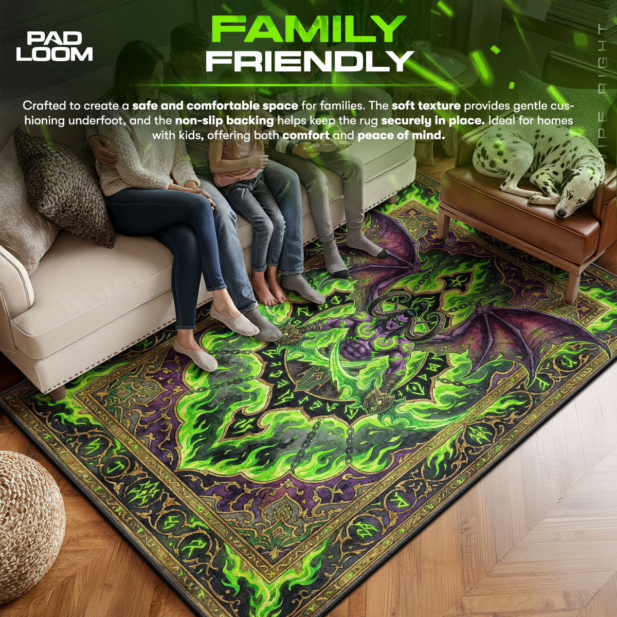 Illidan Stormrage Fel Rug - World of Warcraft Chair Mat