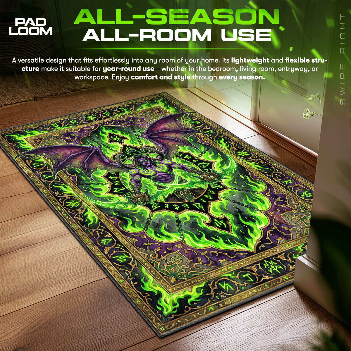 Illidan Stormrage Fel Rug - World of Warcraft Chair Mat